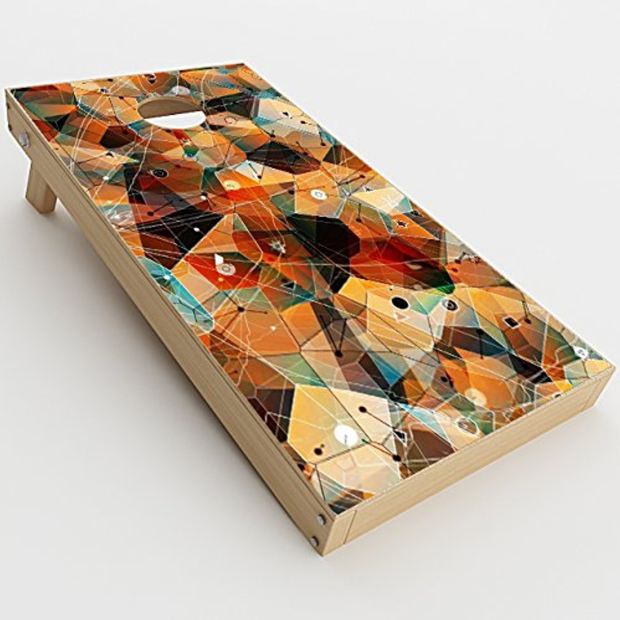 Skin Decal Vinyl Wrap for Cornhole Outdoor Game Bag Toss (2 x pcs. Skins only) / Abstract Triangles