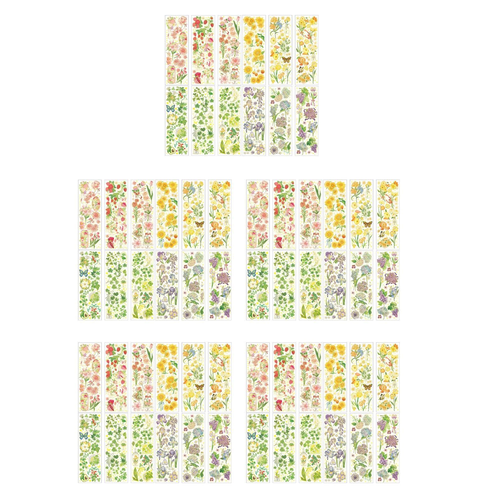 Autocollants floraux imperméables en PET à dorure pour loisirs créatifs