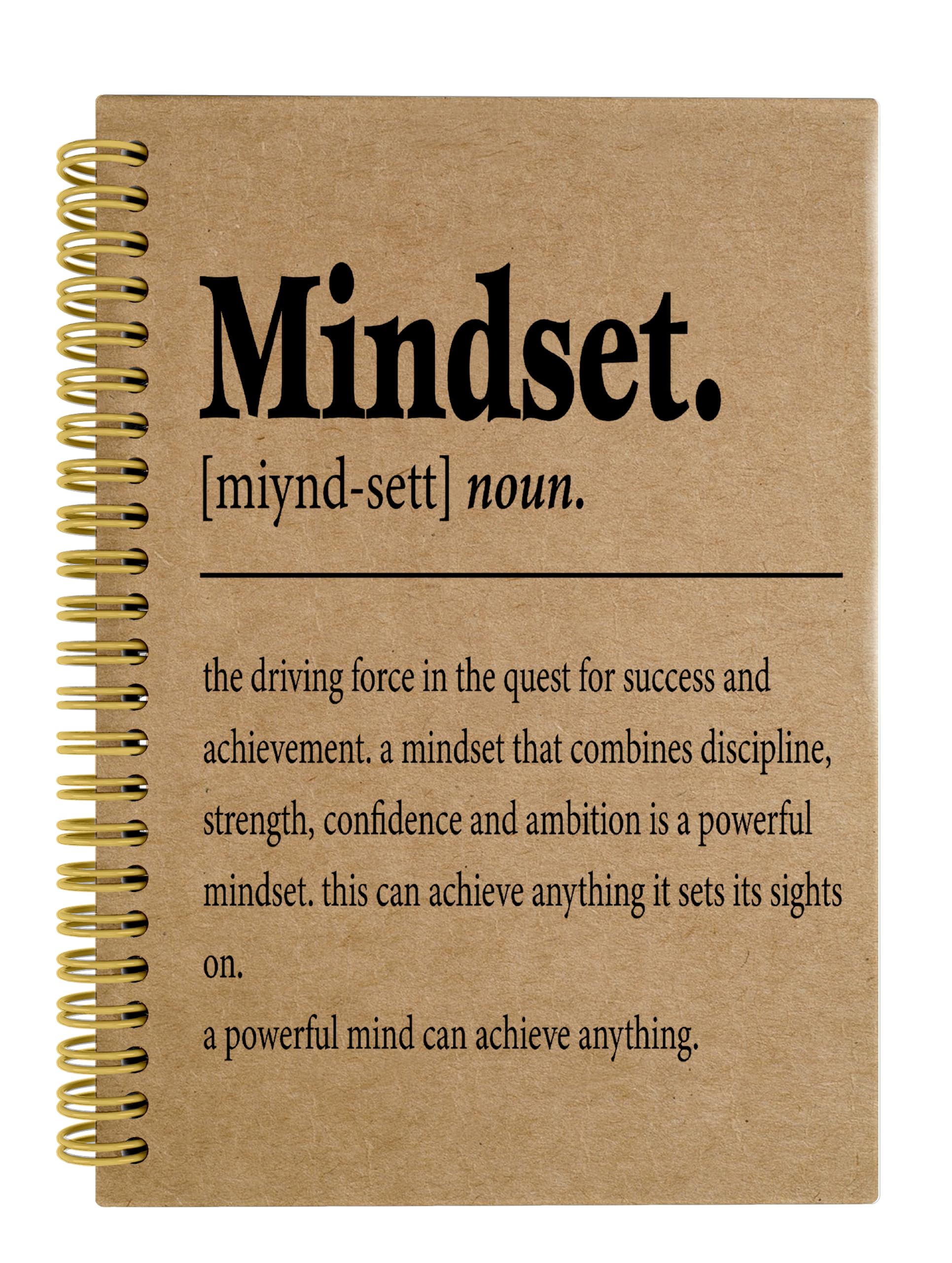 Knibeo Mindset Inspirational Notebooks Journal - Anti Anxiety Notebook, 5.5×8.3 Inch Inspirational Spiral Bound Notebook with 164 Pages, College School Supplies，Kraft Paper Notebook
