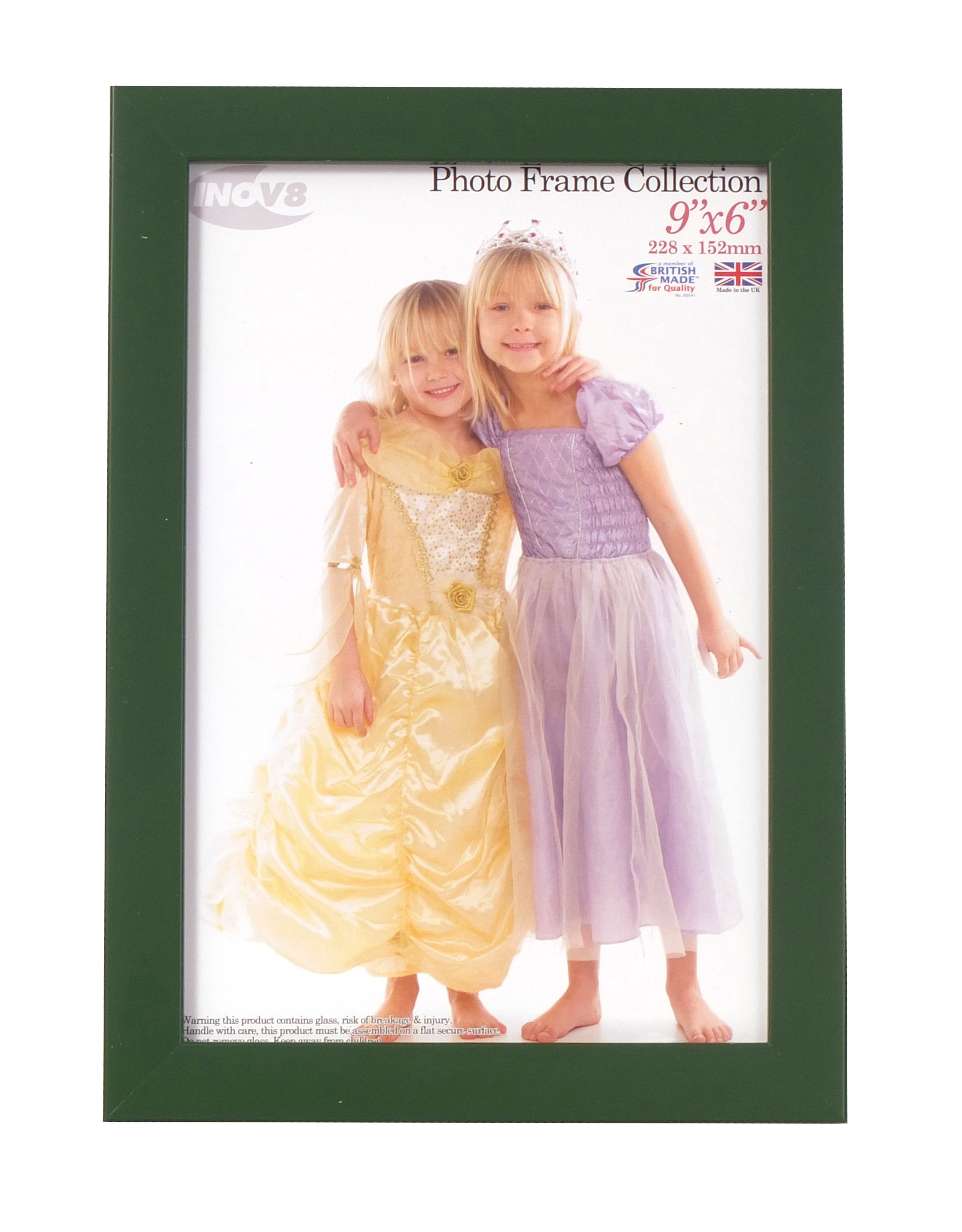 Inov8 British Made Traditional Picture/Photo Frame, Racing Green, 9x6 Inch