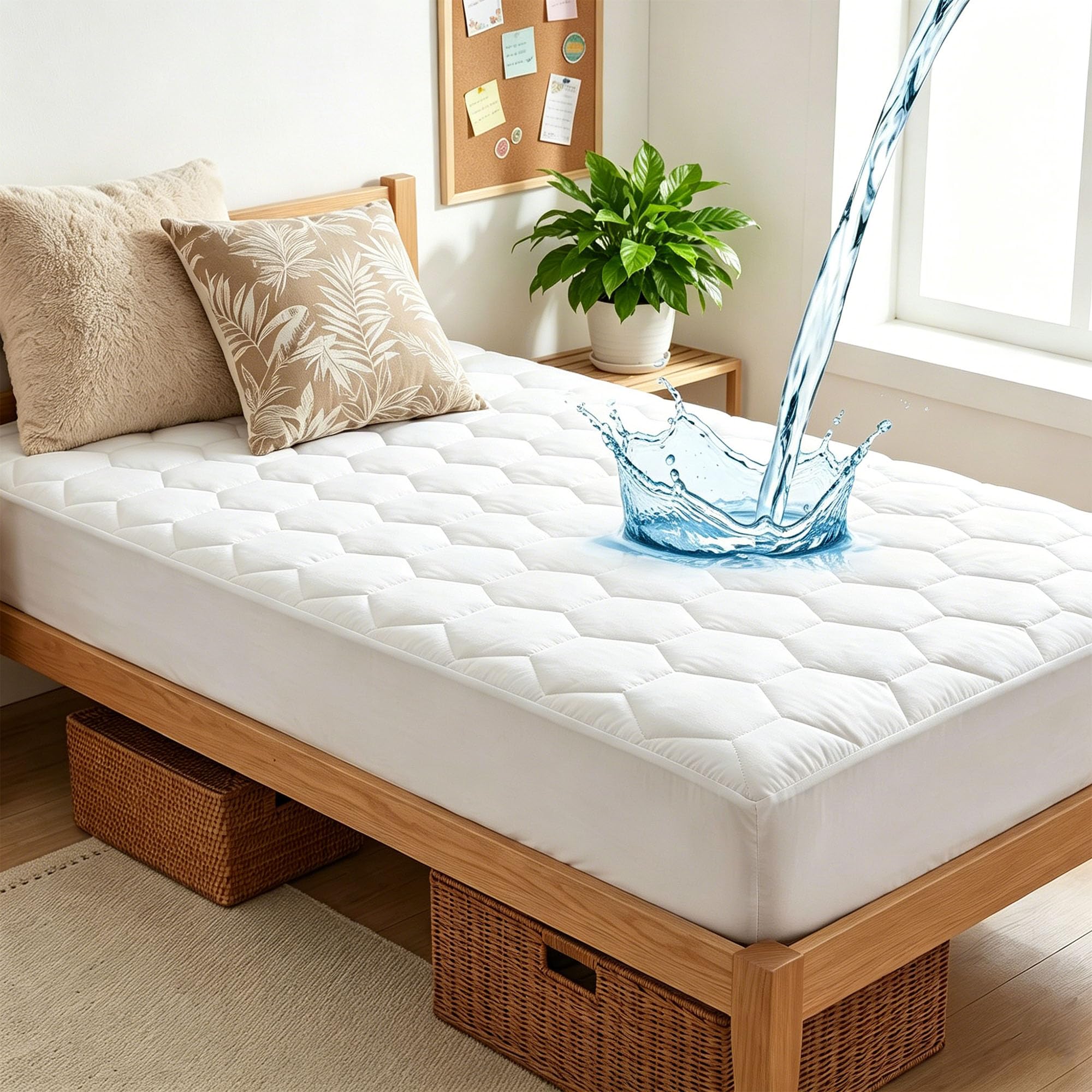 Softhour Twin Mattress Protector, Quilted Waterproof Mattress Protector