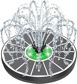 Yzert Glass Solar Fountain Floating 3.5W 2200mAh, White LED, Bird Bath | Solar Water Fountain Pump, 4 Fixers & 7 Nozzles for Outdoor,Patio, Garden Decor, Pond,Hummingbird