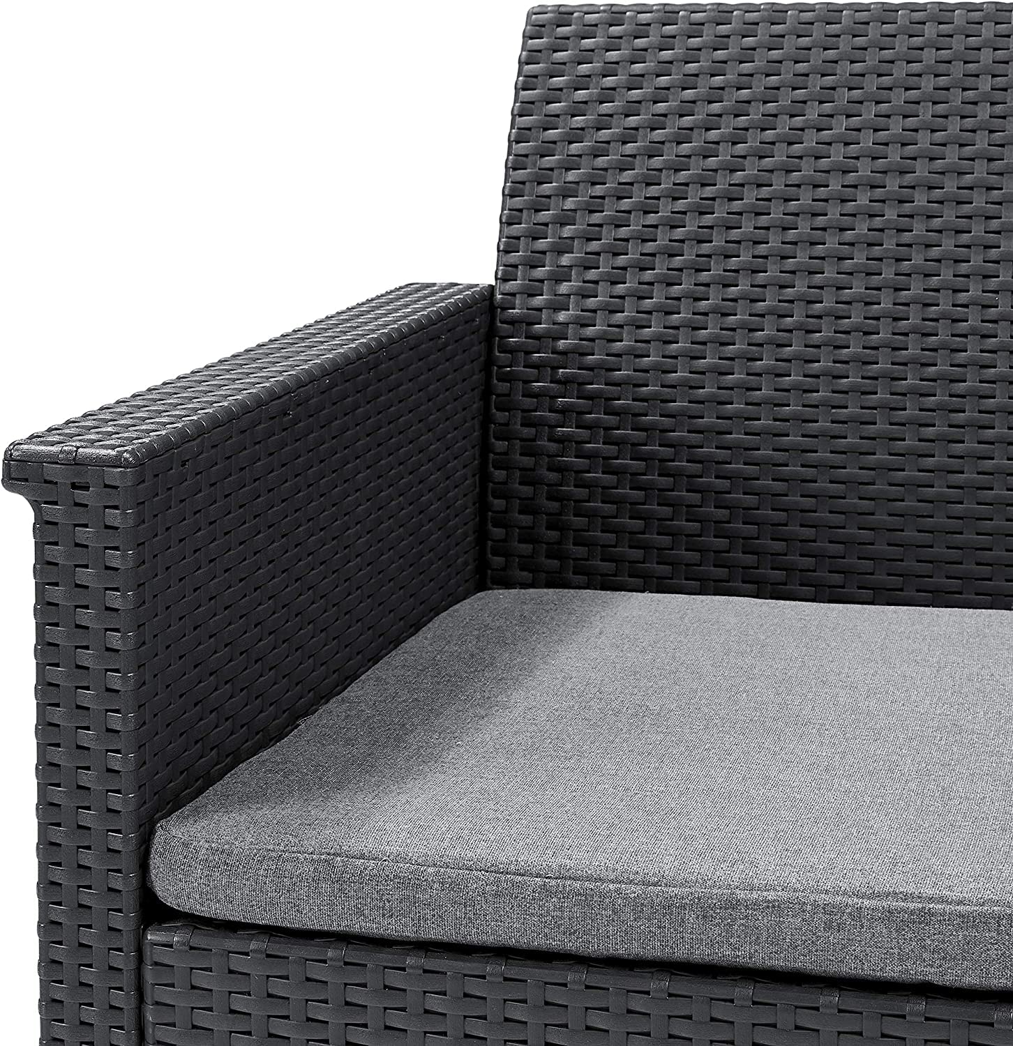 Koll Living Lounge-Set 4-TLG. 3er Sofa, 2 Sessel & Tisch, Sitzgruppe in ansprechender Rattanoptik - höchster Sitzkomfort durch ergonomische Rückenlehnen