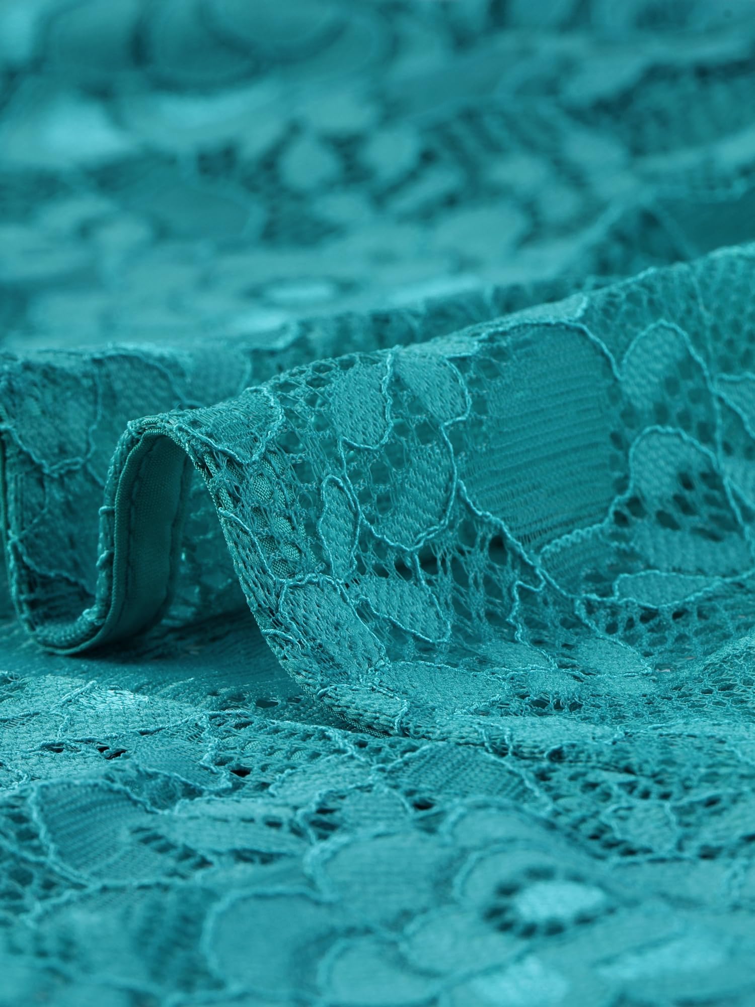 Allegra K Cardigan en dentelle ouvert sur le devant pour femme - Élégant - Motif floral - Boléro court en dentelle, vert malachite, Taille M