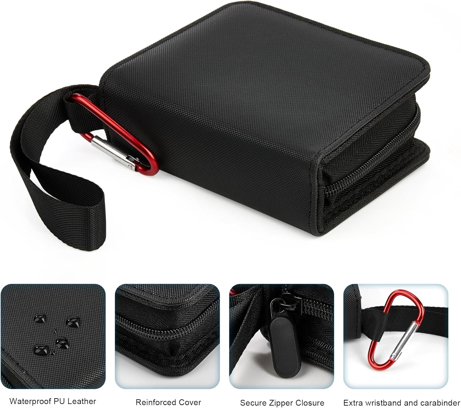 Mini 1-Pocket Trading Card Binder, Holds 80+ Cards with 40 Removable Sleeves, Small Zipper Card Album Case for TCG, MTG, Pokémon, Yugioh, Sports Game Cards, Gift for Kids & Collectors (BLACK-ZS)