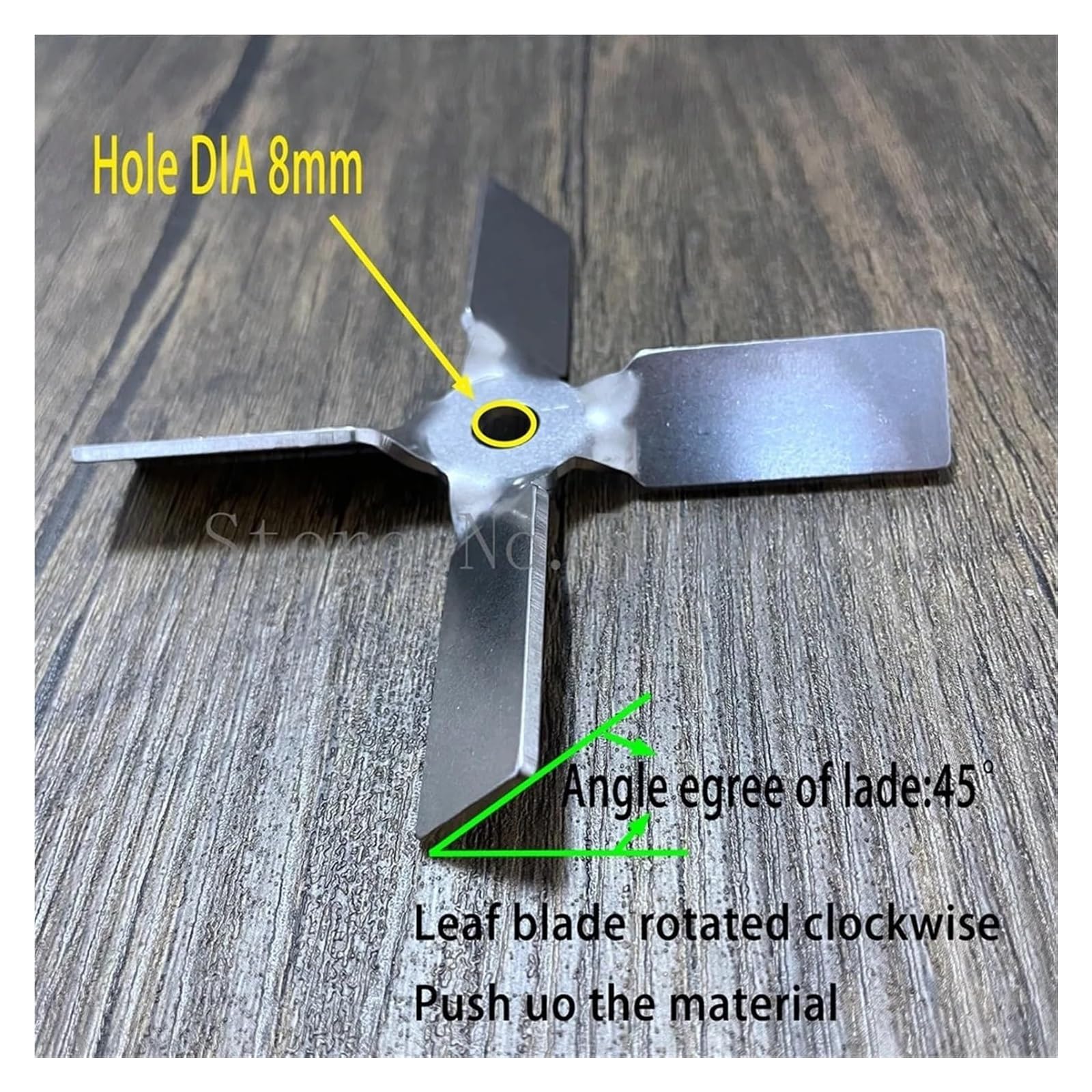 Rührstab, Labor 304 Edelstahl 4-Blatt Propellerrührstab 40-100mm mit Schrauben 1 Set(60mm blade with rod)