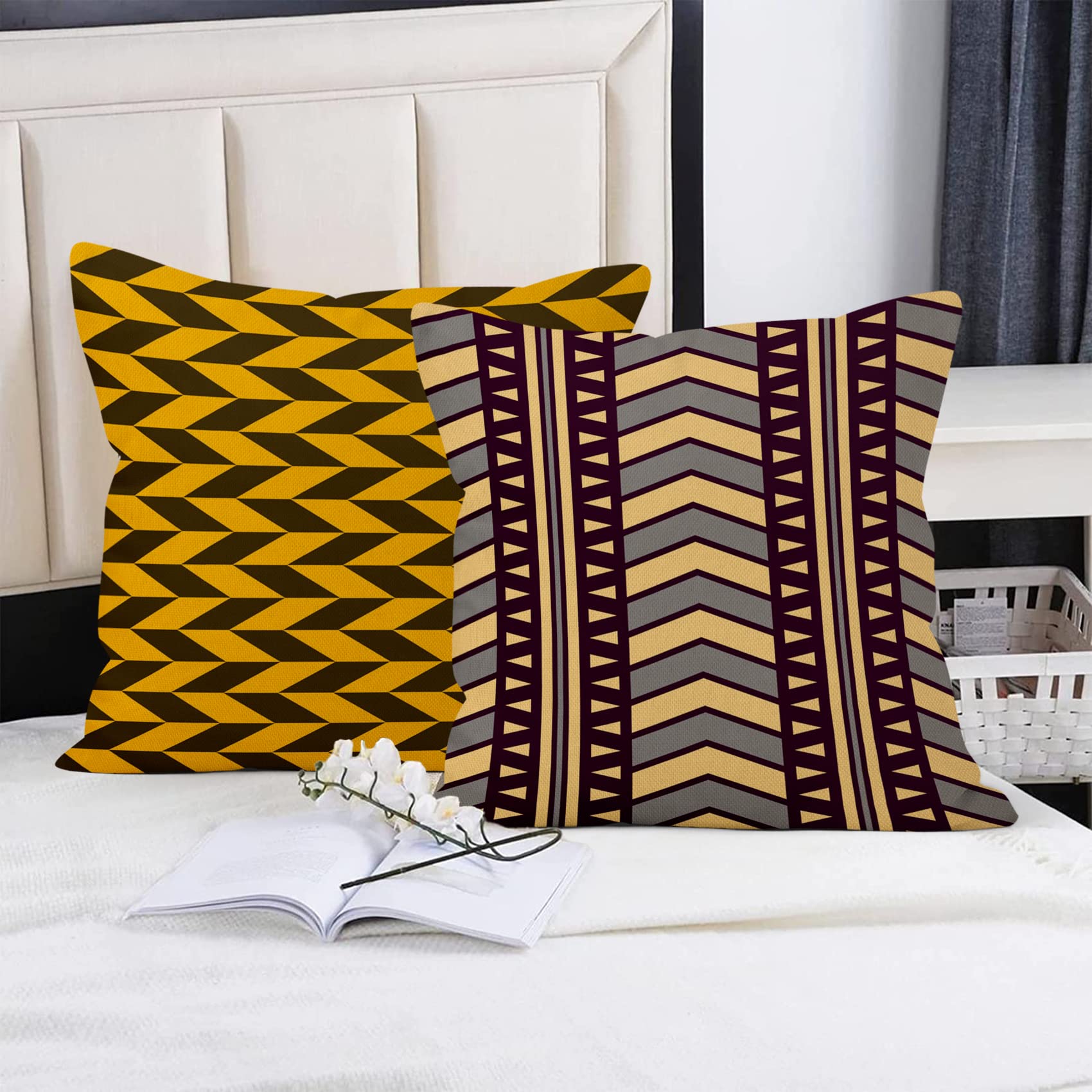 RAJRANG Fodera per cuscino decorativo quadrato in cotone macramè con