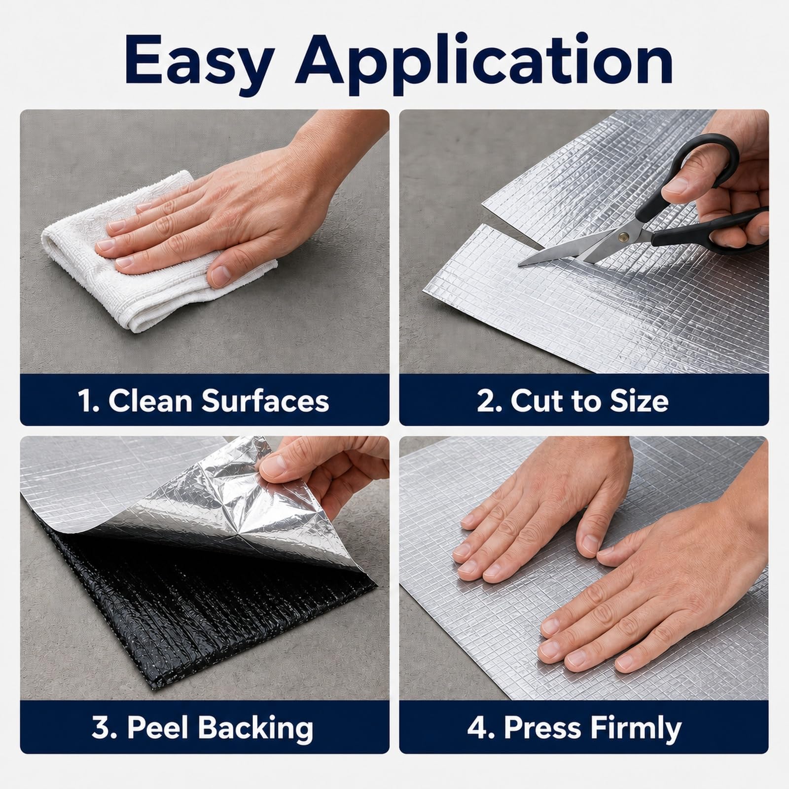 Autoadhesivas Tejas De Techo,Cinta de Aluminio Impermeable,Cinta con Extra Adhesión de Aluminio,Banda autoadhesiva bituminosa,Retardante de Llama,para reparación de techos y tejados