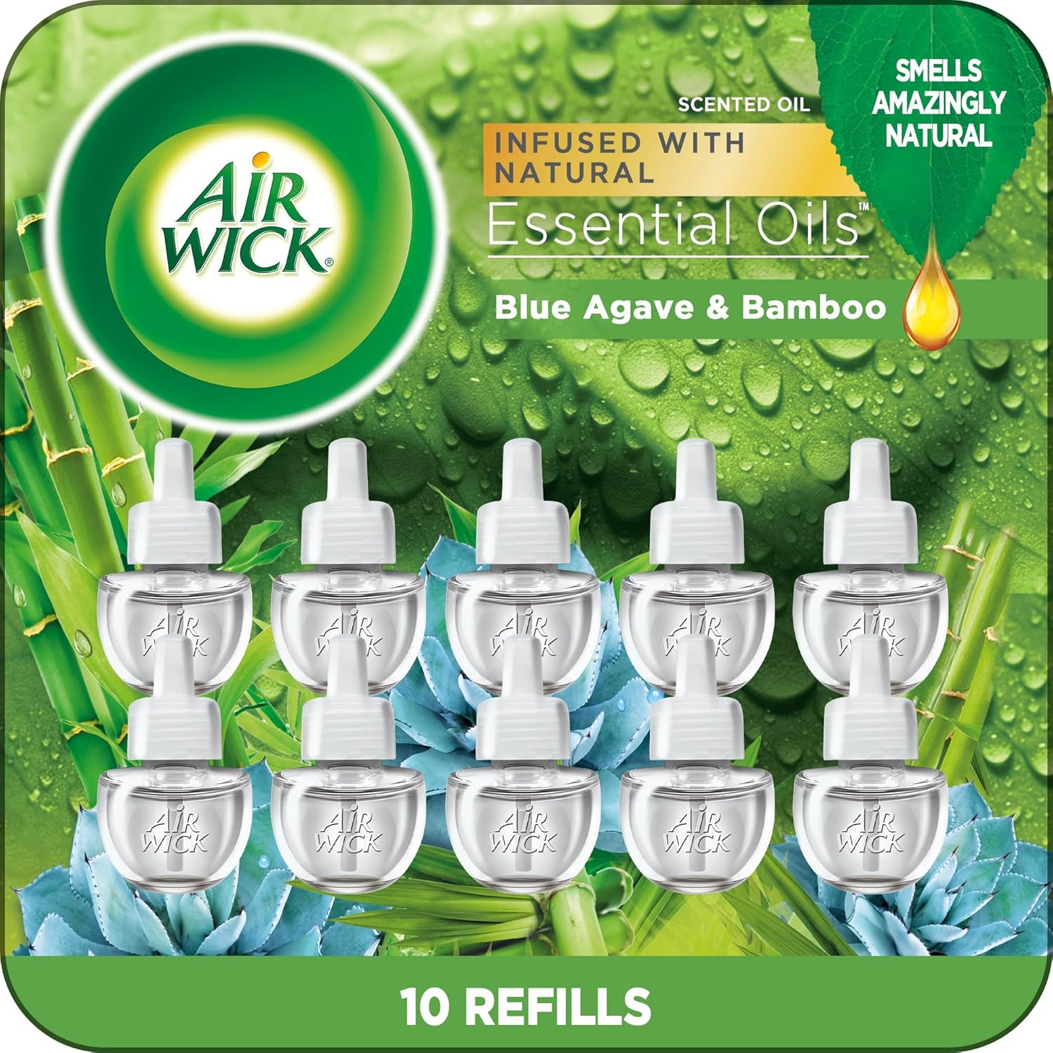 Air Wick Plug in Scented Oil Refill, 10ct, Blue Agave and