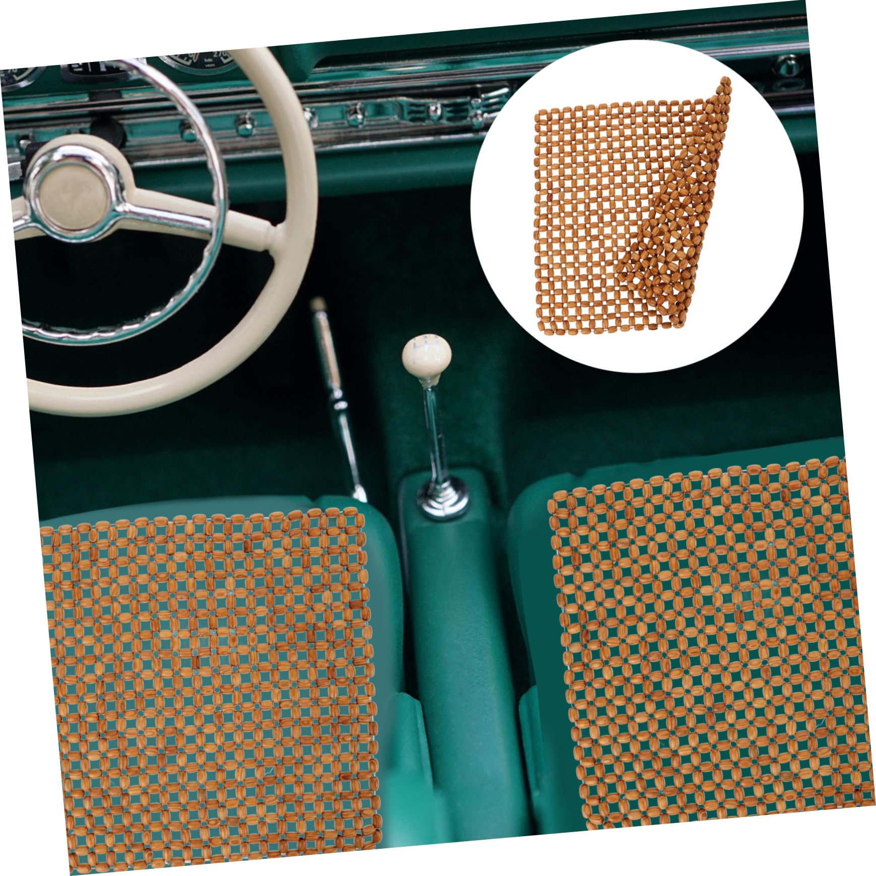 Beatifufu Car Seat Pad Cushion Cooling Wooden Bead Seat Pillow Front Seat Support for Comfort