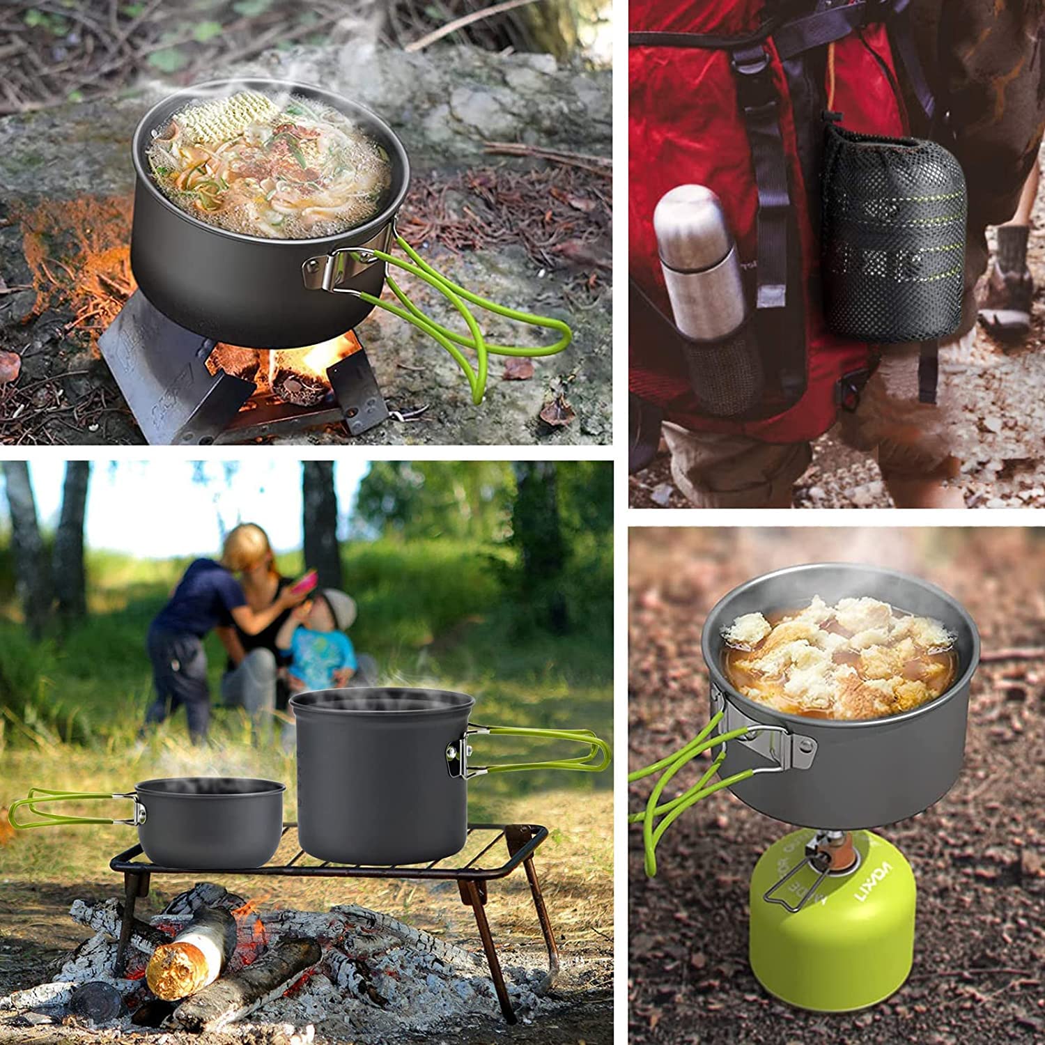 Set di stoviglie da campeggio in alluminio, set da cucina per esterni
