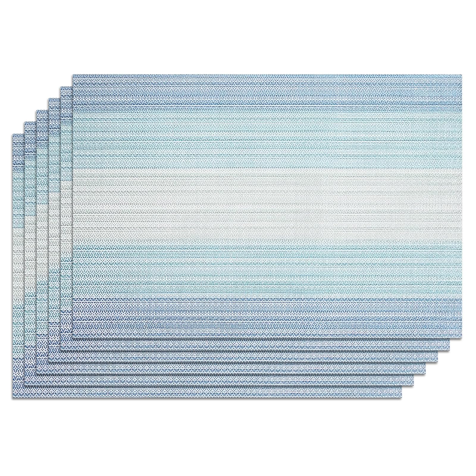 Lot de 6 sets de table en PVC tissé lavables pour salle à manger