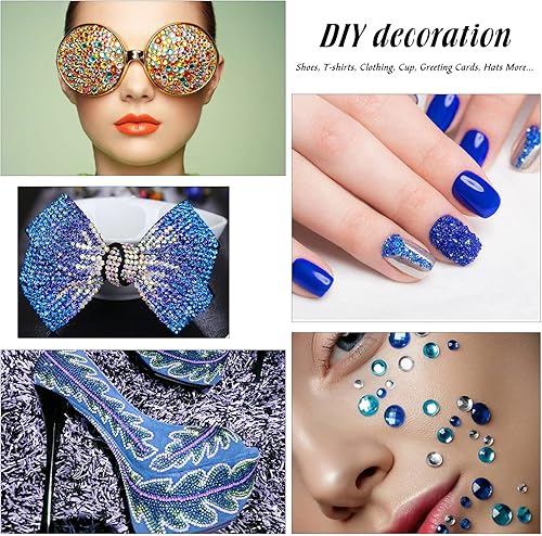Miniatura 6 de Meibite 6616 diamantes de imitación termoadhesivos color aguamarina para manualidades, vasos, ropa, camisas, parte trasera plana brillante y redonda