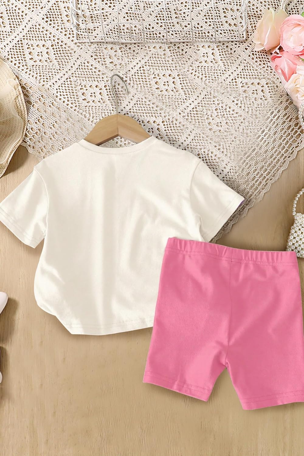 Infant Toddler Baby Girl Clothes Outfits,2 Pieces Cute Summer Short Sleeves T-Shirt Tops+Shorts Set 6M-3T image 4