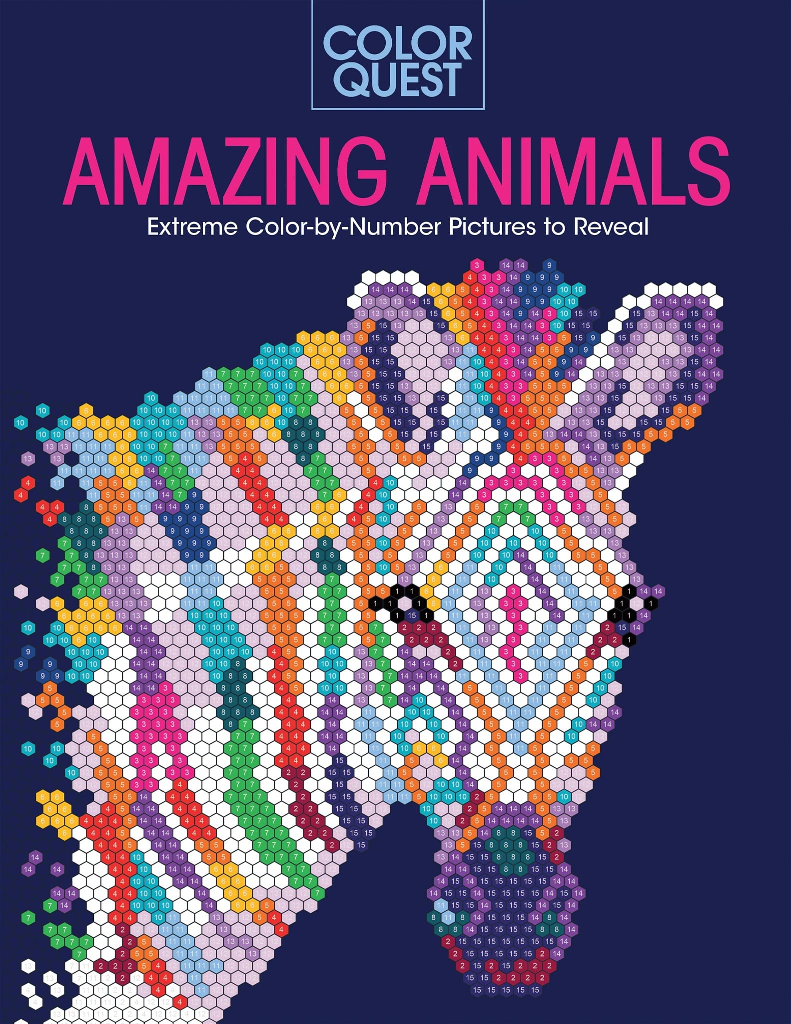 Color Quest: Amazing Animals: 30 Beautiful, Extreme Color-by-Number Pictures to Reveal