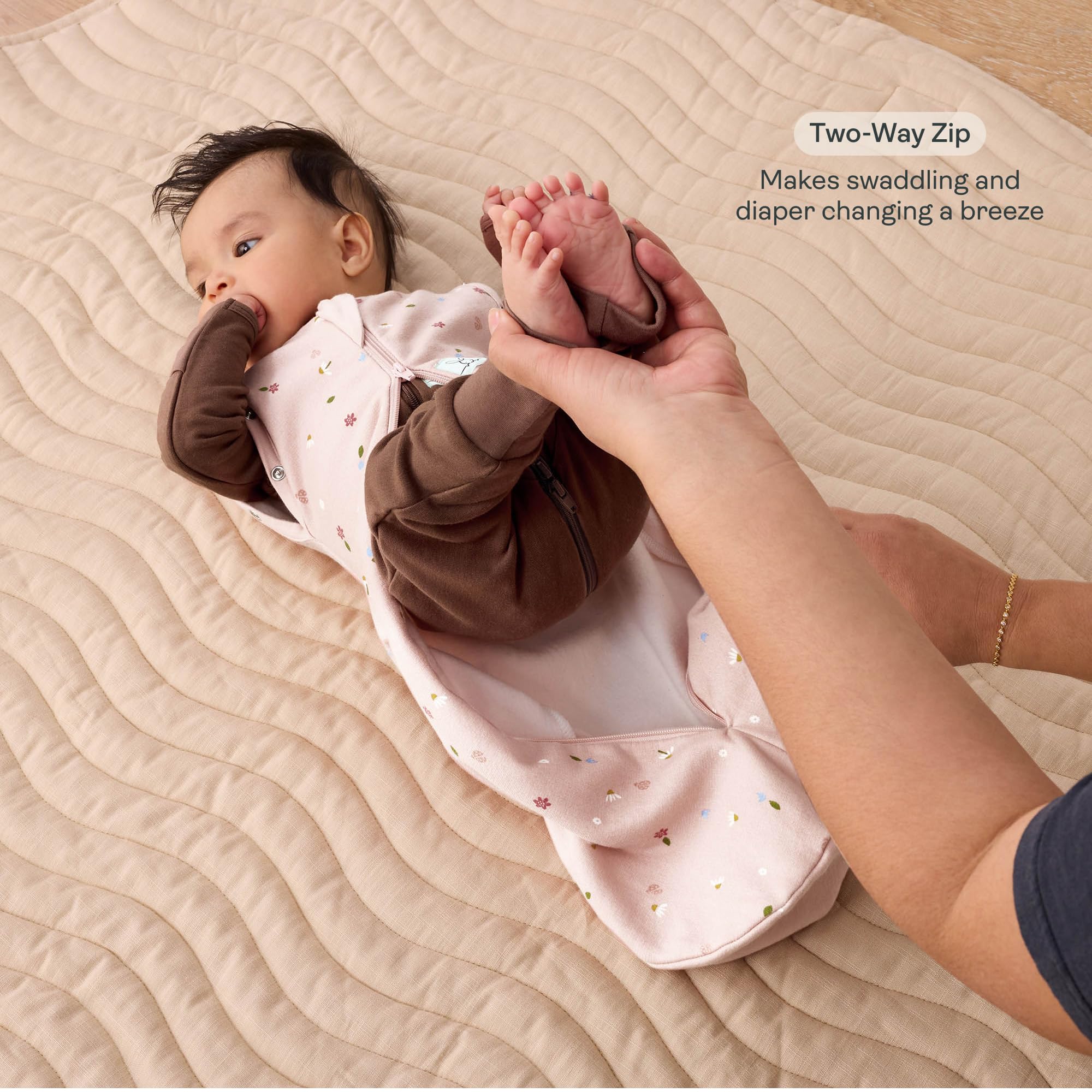 ergoPouch Bio-Baby-Wickeltuch und Schlafsack für alle Jahreszeiten, Cocoon, 1,0 Tog | Haferflocken-Marle | 3–6 Monate (6–8 kg / 13–18 lb)