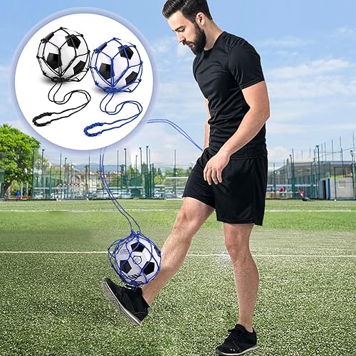 Miniatura 5 de 2 unidades de entrenamiento de fútbol, equipo de fútbol, accesorios, equipo de práctica de patada compatible con tallas 3, 4, 5 bolas, cinturón de