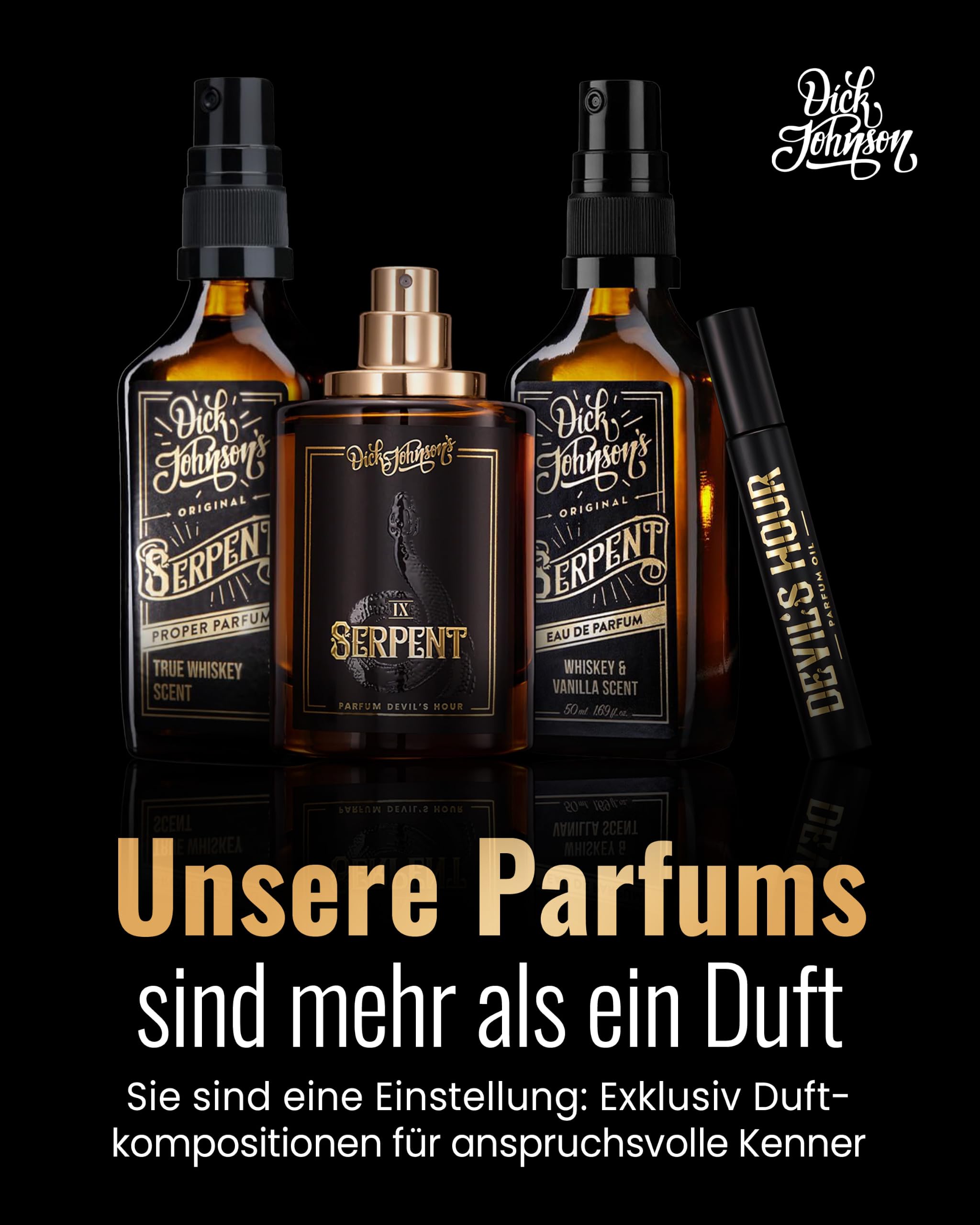 Dick Johnson Parfumkollektion Venomous Vials - Set aus 9 Exklusives Düften von Eau de Parfum bis Intense Parfum Geschenkbox mit kunstvoll designten Tarot Karten - 90 ml