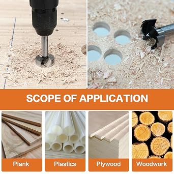 GMTOOLS Forstner Bit Set, 16PCS Forstner Drill Bits for Wood, Carbide Forstner Bit for Woodworking, Auger Opener Round Shank Drilling Cutting Tool for Hardwood, Softwood, Plastic, Plywood