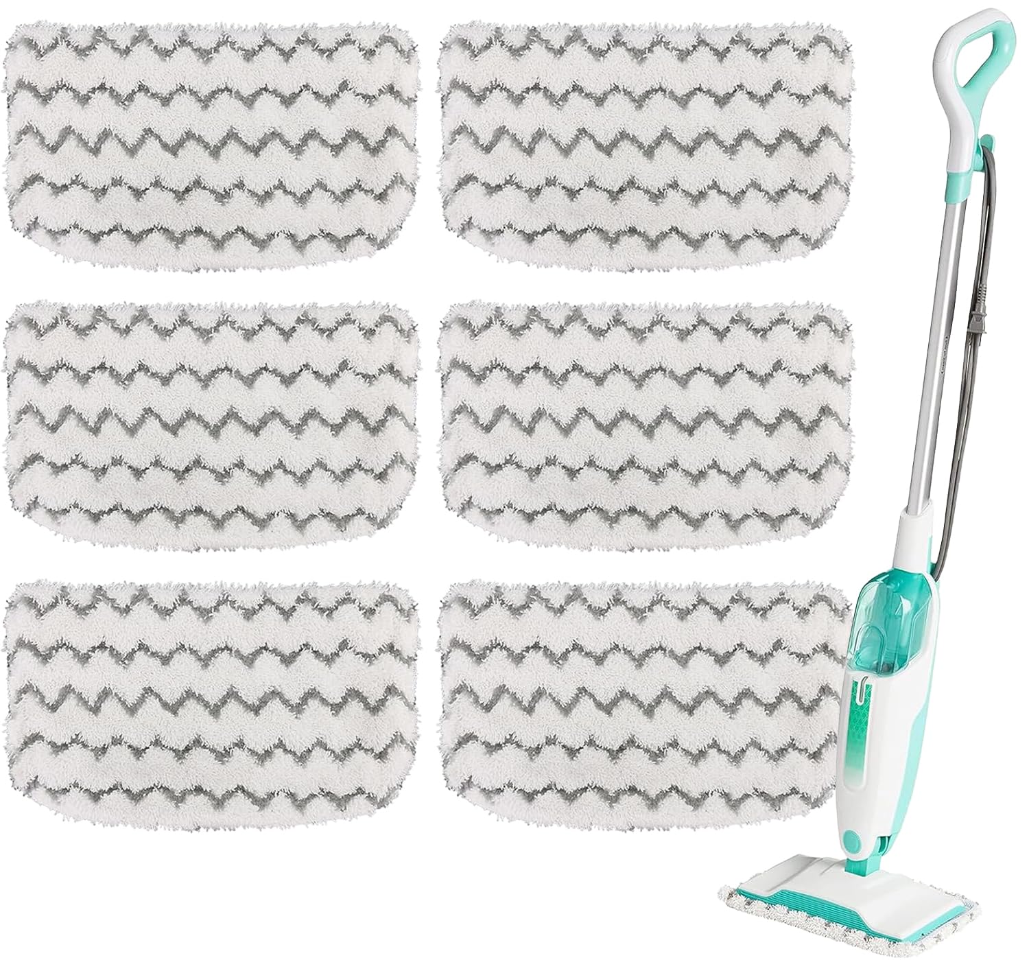 Tidy Monster 6 Pack Steam Mop Pads Microfiber Replacement Mop Pads Refills for Shark Steam Mop S1000, S1000A, S1000C, S1000WM, and S1001C