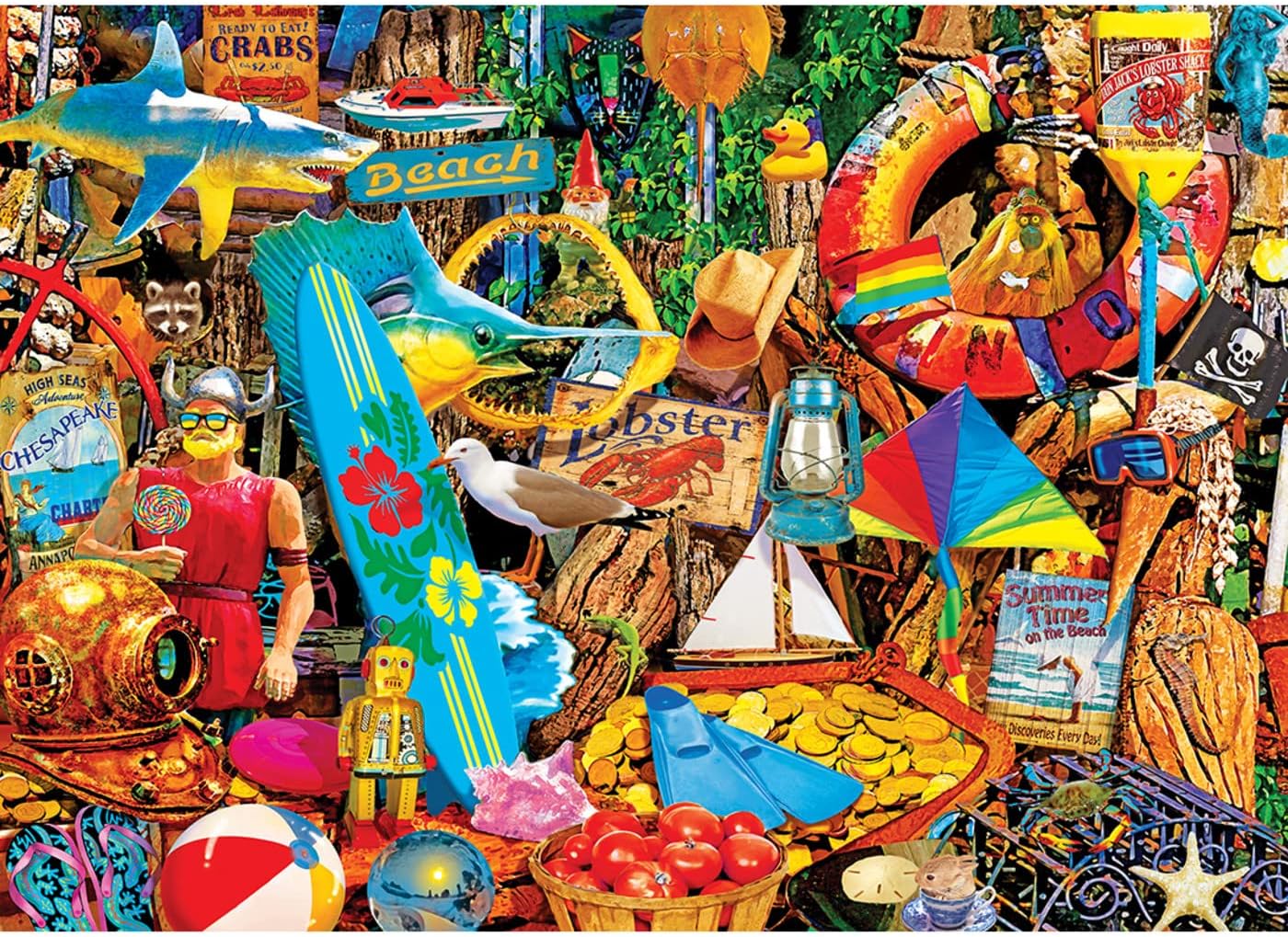 MasterPieces - 1000 Piece Jigsaw Puzzle, Beach Time Flea Market, Fun for Adults, Family, Kids, Non-Glare Finish, 19.25" x 26.75"