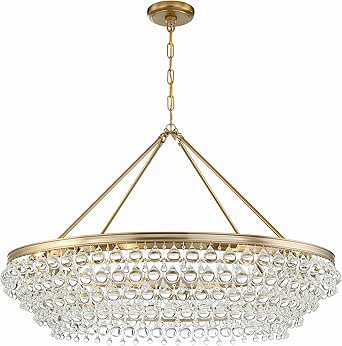 Crystorama Calypso 8 Light Crystal Teardrop Vibrant Gold Chandelier
