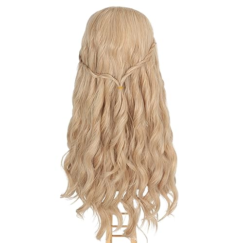Miniatura 7 de Peluca larga rubia de los años 70 pelucas hippie para mujer princesa elfa peluca renacentista larga ondulada para disfraz de Halloween