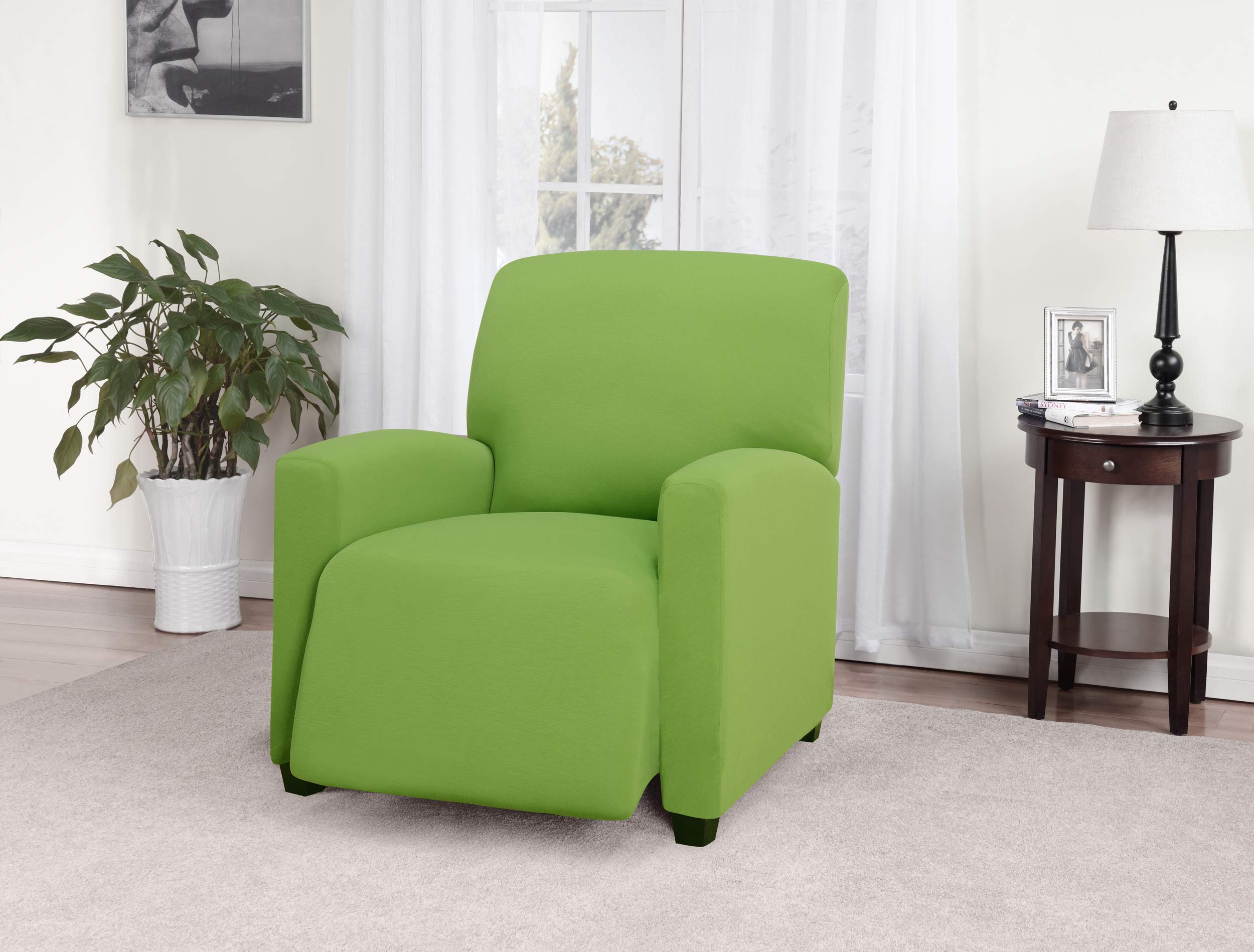 Madison Stretch Jersey Slipcover, Large, Solid, Lime