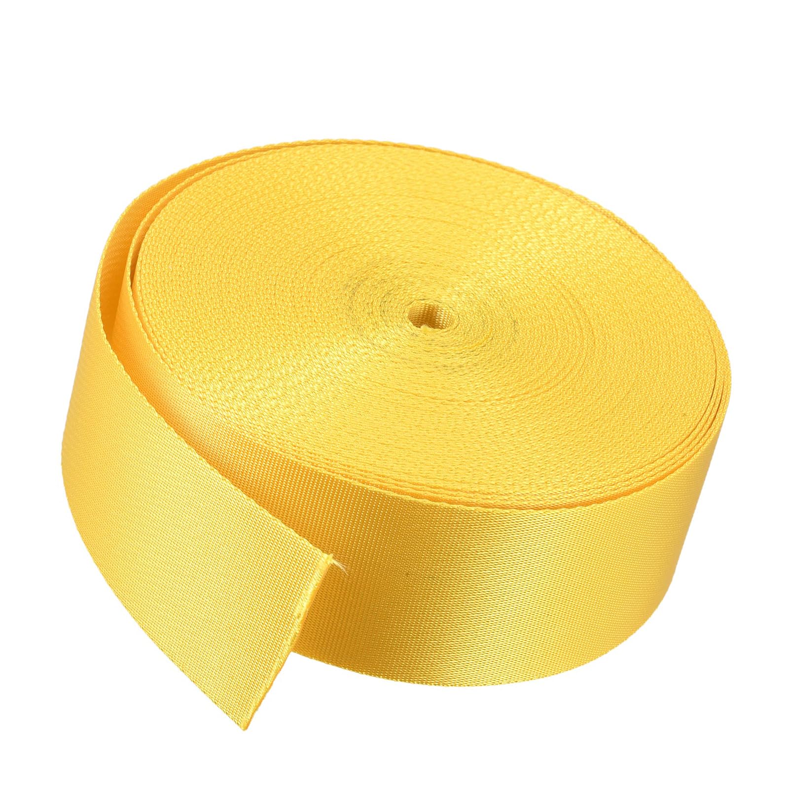 Unifizz Flat Nylon Webbing Strap – 2 Inch x 20 Yards Yellow, Abrasion-Resistant for Pet Leashes, Bag Handles, Furniture Repair & Garden Ties