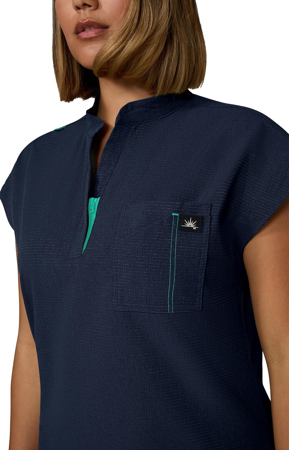 KOI Solis x Catrin Women's 2-Pocket Zipper-Neck Scrub Top - Image 3