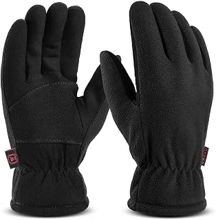 Winter Gloves for Men Women: -20°F Thermal Warm Deerskin Polar Fleece Cotton Glove
