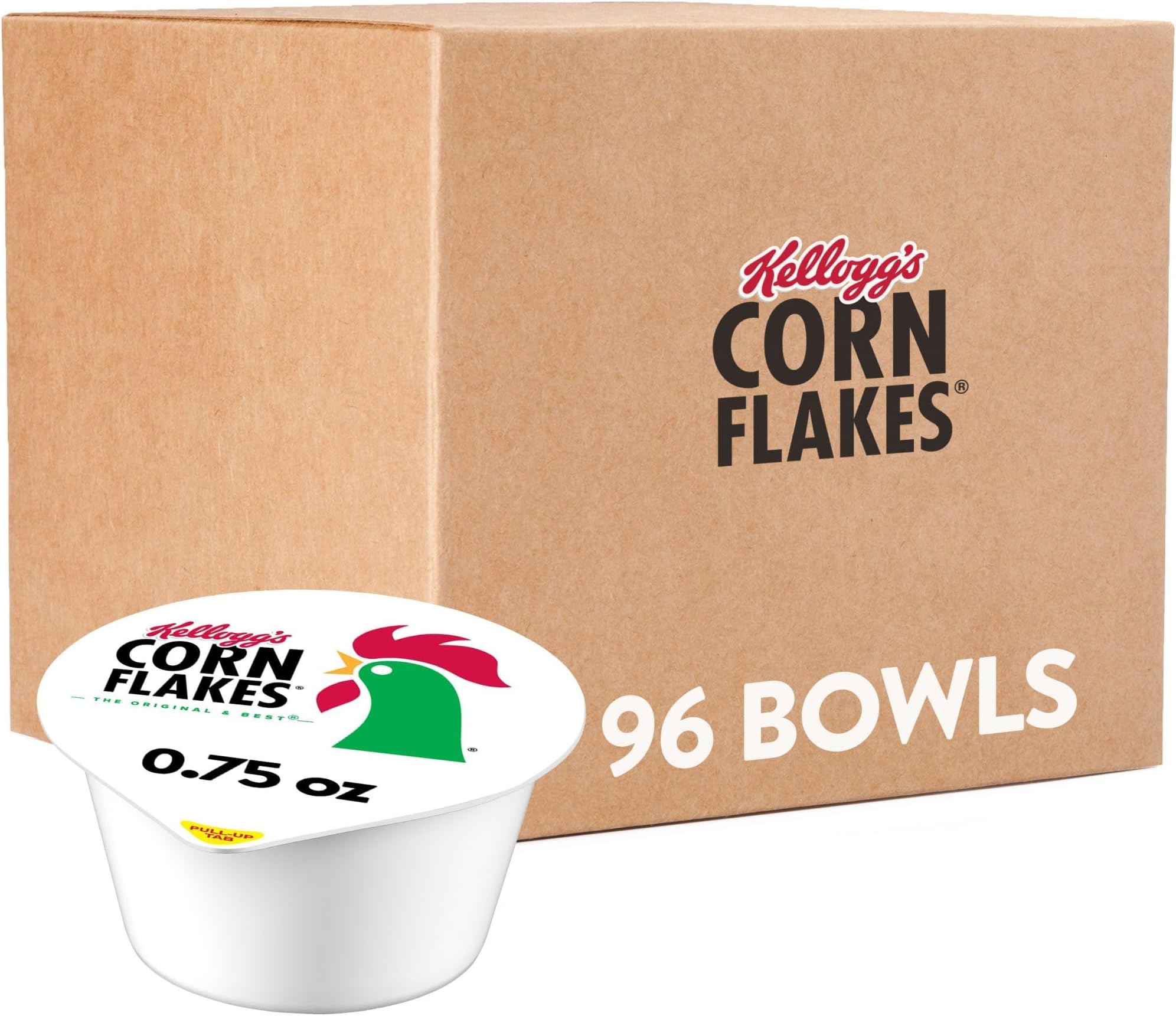 Kellogg's Corn Flakes, Breakfast Cereal, Original, .75oz (96 Count)