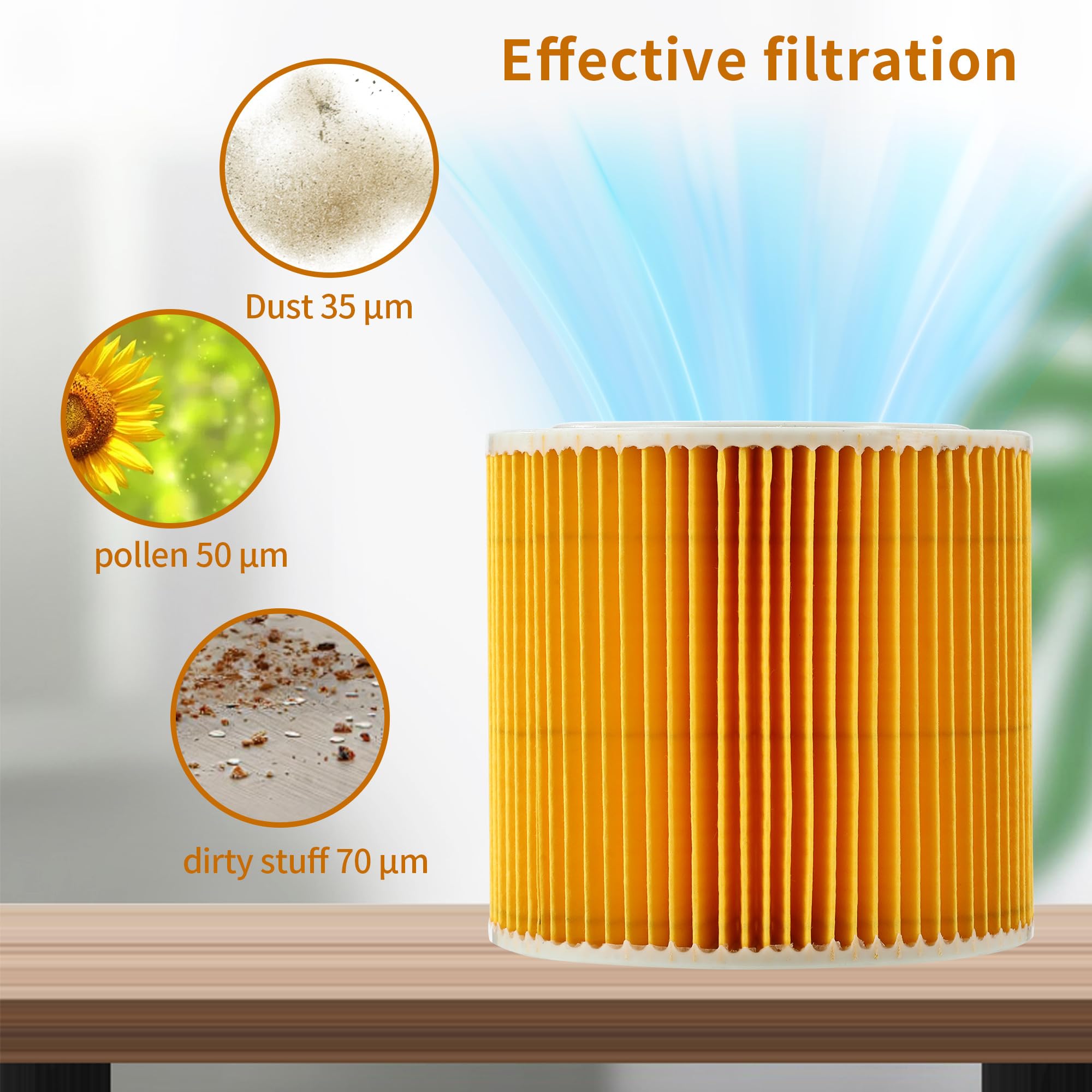 STAUBPIRAT 2 x cartridge filter compatibel met Kärcher WD3 Premium WD2, WD3, MV3 WD 3 P Extension KIT, vervangt 6.414-552.0, 6.414-772.0, 6.414-547.0