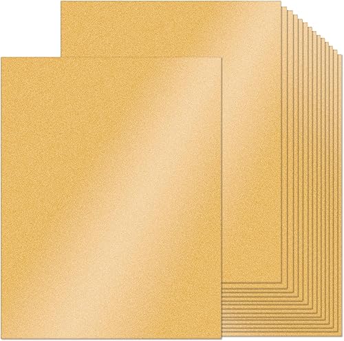 Miniatura 1 de Ohuhu - Cartulina dorada brillante, 100 hojas, 8.5 x 11 pulgadas, peso pesado, 80 libras, papel brillante de doble cara para manualidades,