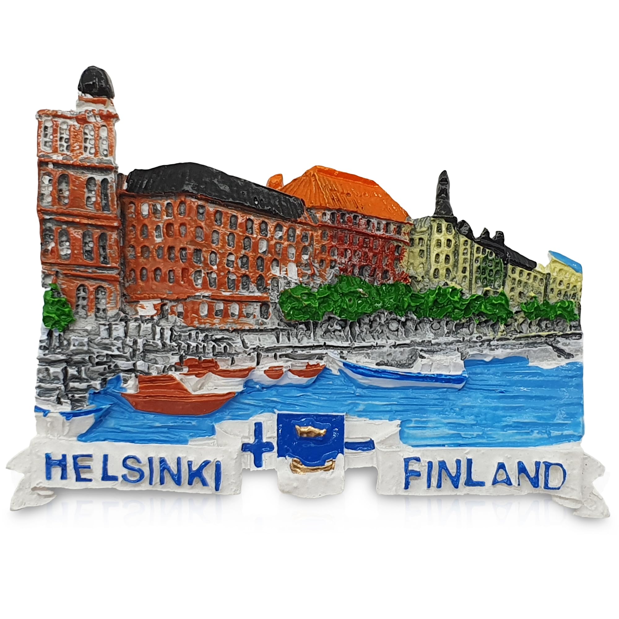 Maxi-Solutions Helsinki Athens Greece Souvenir Refrigerator Magnet, Parthenon And Caryatids Design, 3D Resin (Helsinki)