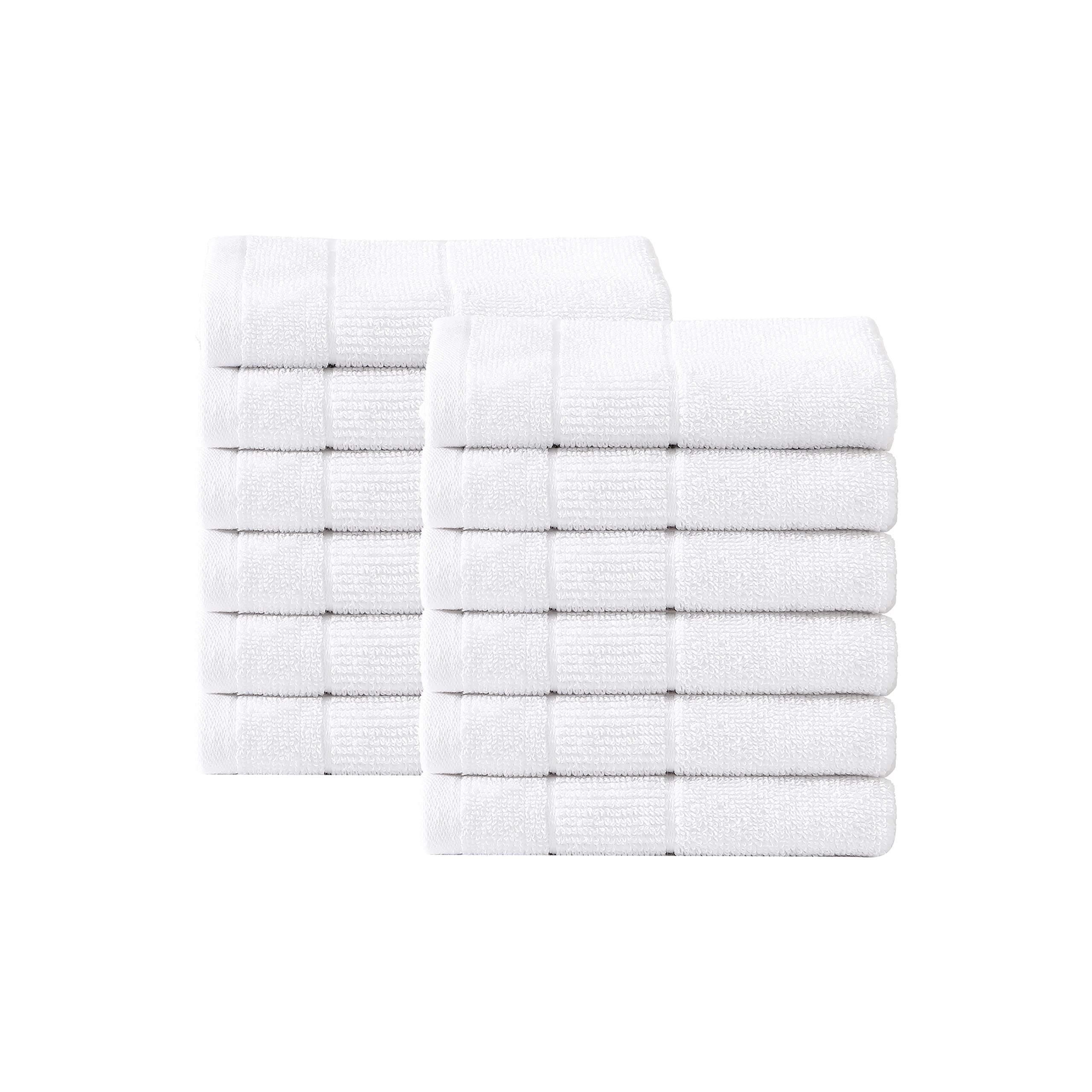 Tommy Bahama - Washcloths, Soft & Absorbent Cotton Towels, Fade Resistant, Oeko-Tex Certified (Island Retreat White, 12 Piece)