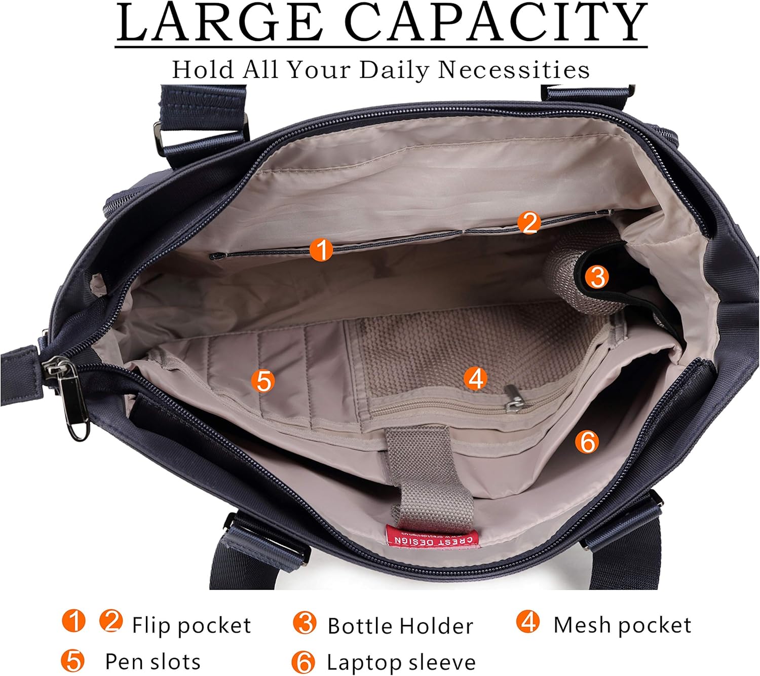 Greatest Product Crest Design Water Repellent Nylon Shoulder Bag Handbag Tablet Laptop Tote as Travel Work and School Bag. Perfect Nursing Tote to Carry Medical, Nursing Supplies (Charcoal) 🛒 Flash Sale Crest Design Water Repellent Nylon Shoulder Bag Handbag Tablet Laptop Tote as Travel Work and School Bag. Perfect Nursing Tote to Carry Medical, Nursing Supplies (Charcoal)