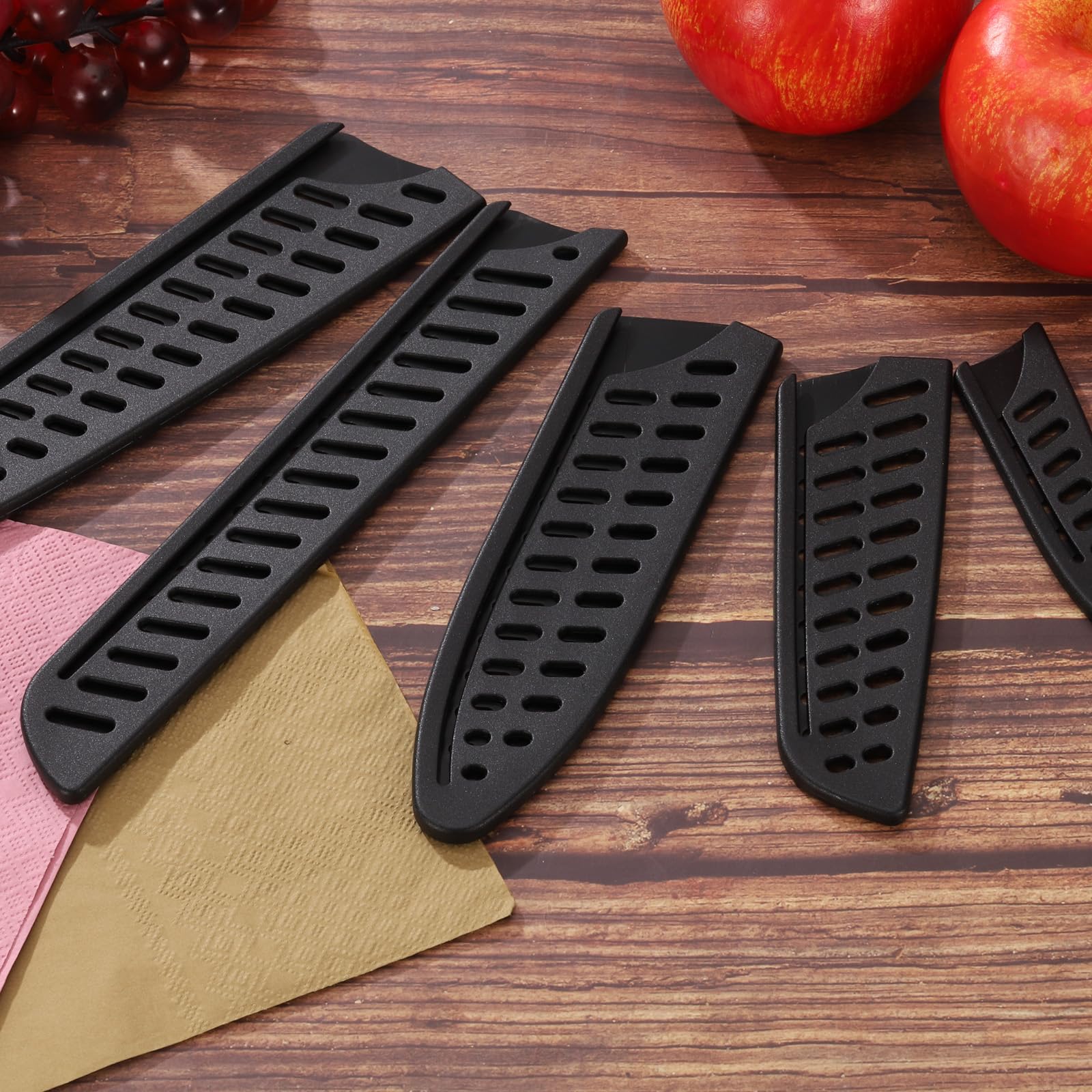 QUARKZMAN 2pz Copri Coltello Manicotti Protezioni Bordo Lama per Coltello Santoku da 7 Proteggi Bordo Lama Fodero Universale per Coltello da Cucina, Nero