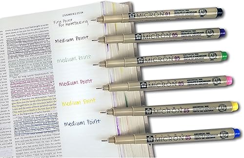 Miniatura 4 de Pigma, juego de lápices tipo microfibras Micron Bible Study (3050-6)