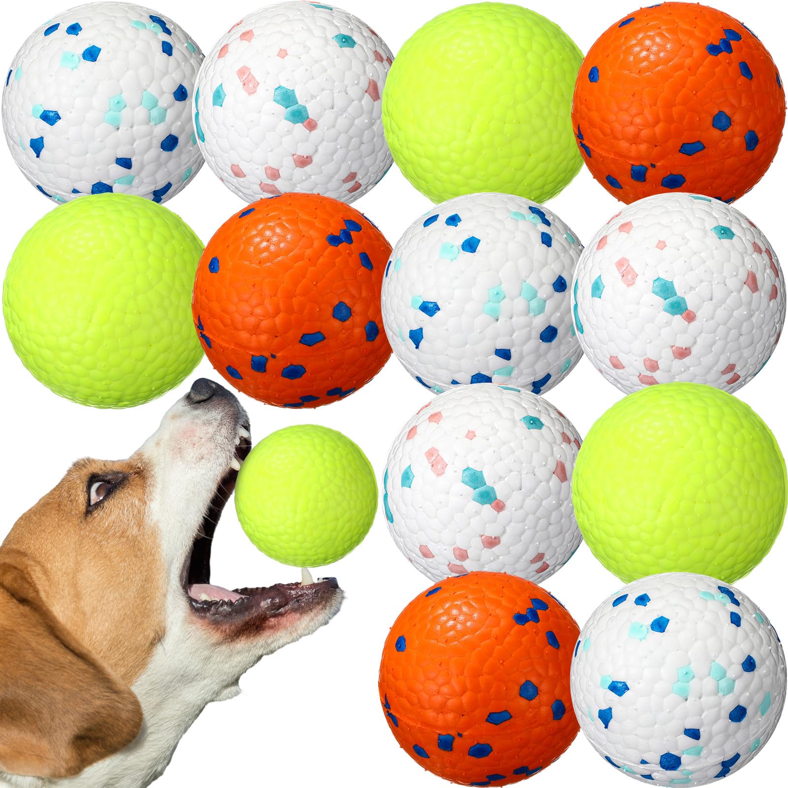 Jenaai 12 Pcs Dog Balls for Aggressive Chewers Tennis Ball 2 9 Inch Indestructible Durable Bouncy Floating Toys