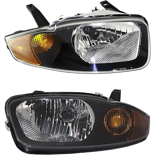 Garage-Pro Headlight Assembly Compatible with 2003-2005 Chevrolet Cavalier Halogen, Set of 2, Driver and Passenger Side, Clear Lens