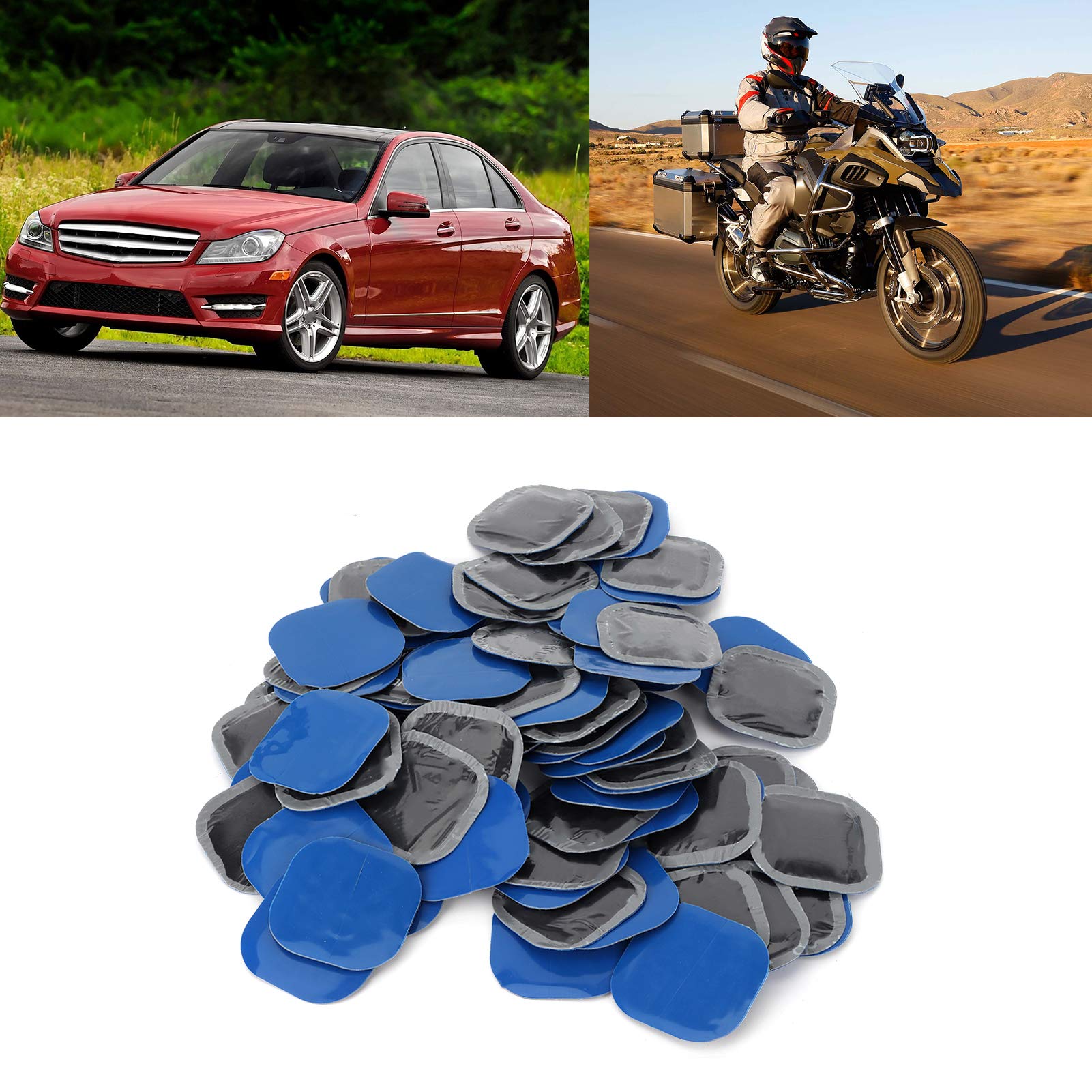 80Pcs Pneumatico Patch Puntura Riparazione Gomma Stick Tool 45x45mm Universale Riparazione Pneumatici Patch per Auto Moto Pneumatici Puntura Riparazione Patch
