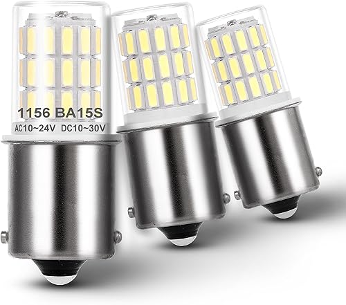 BA15S Bombillas LED 12V, 1156 1141 1003, luz LED súper brillante de 6000 K, enchufe de bombilla de bayoneta de un solo contacto, AC10-24V repuesto