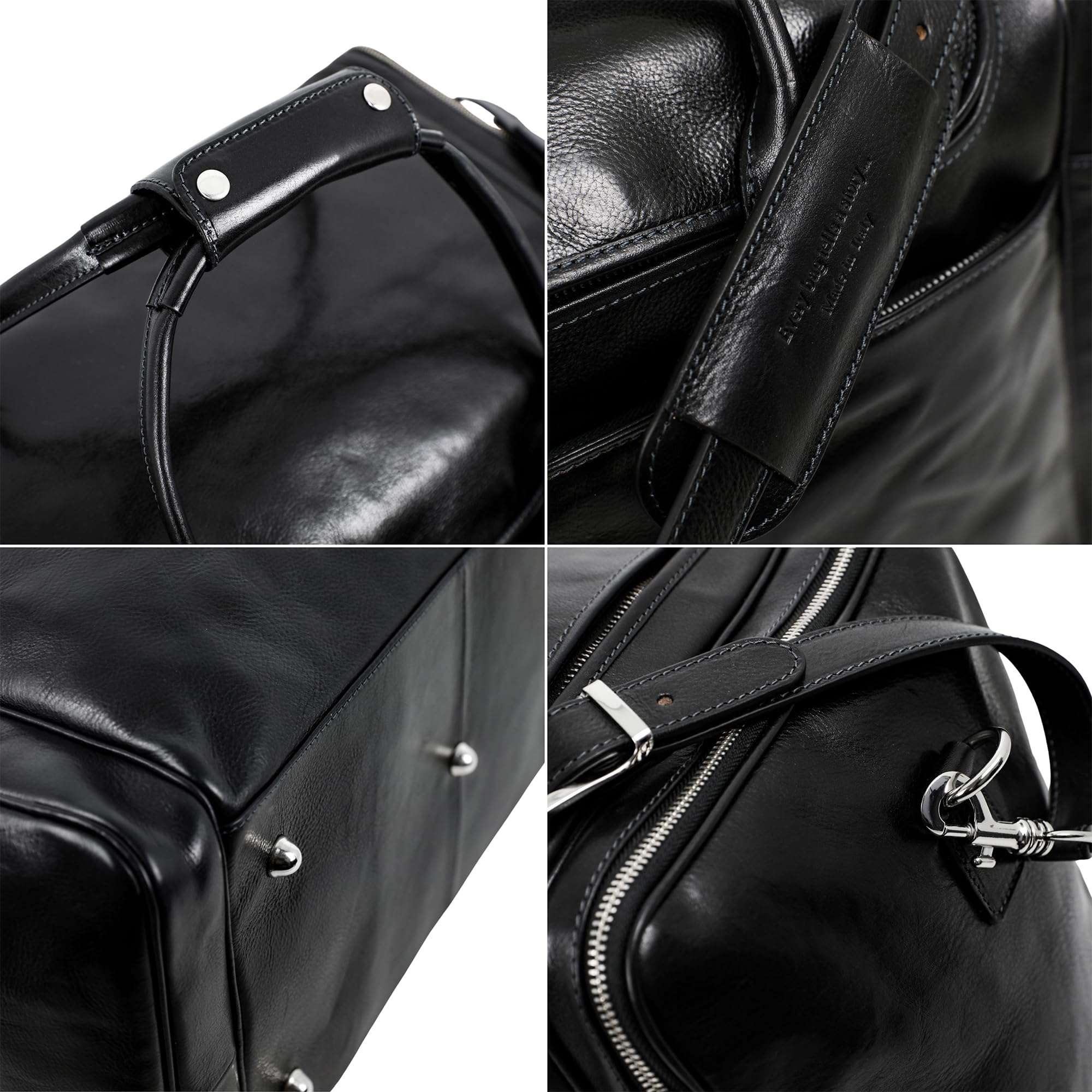 Bolsa de Viaje en Cuero, Bolso de Cuero para Hombres y Mujeres, Bolsa Deporte - Time Resistance