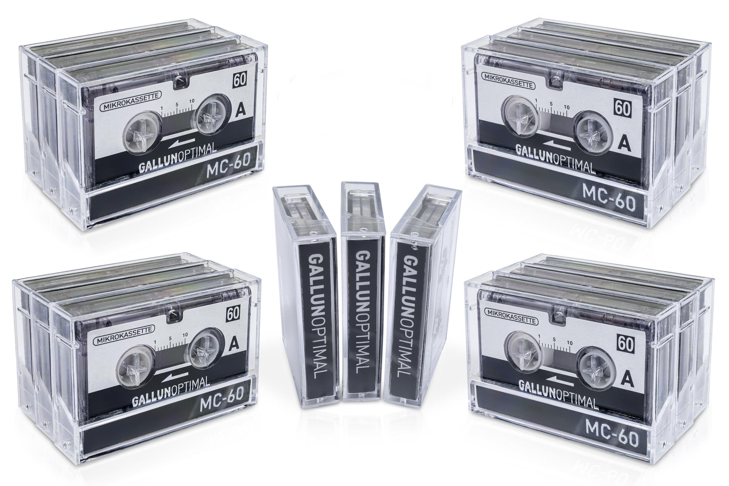 MC60 Mikrokassette – für Diktiergeräte – 3er Pack – Kassette für Diktiergerät – Microcassette – Audio Cassette