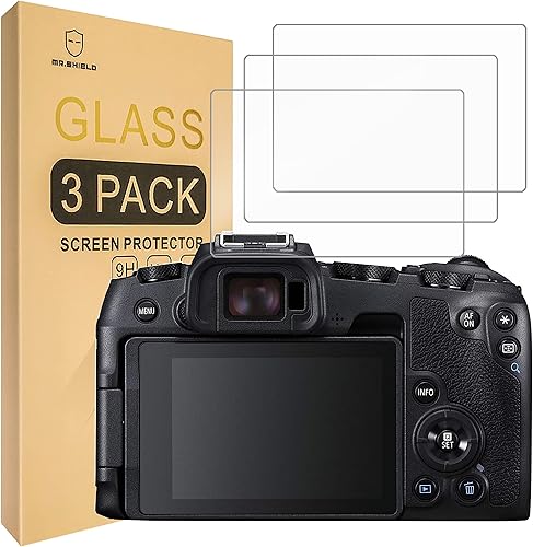 Mr.Shield Protector de pantalla para cámara digital Canon EOS RP sin espejo [vidrio templado] [3 unidades] [vidrio japonés con dureza 9H] protector