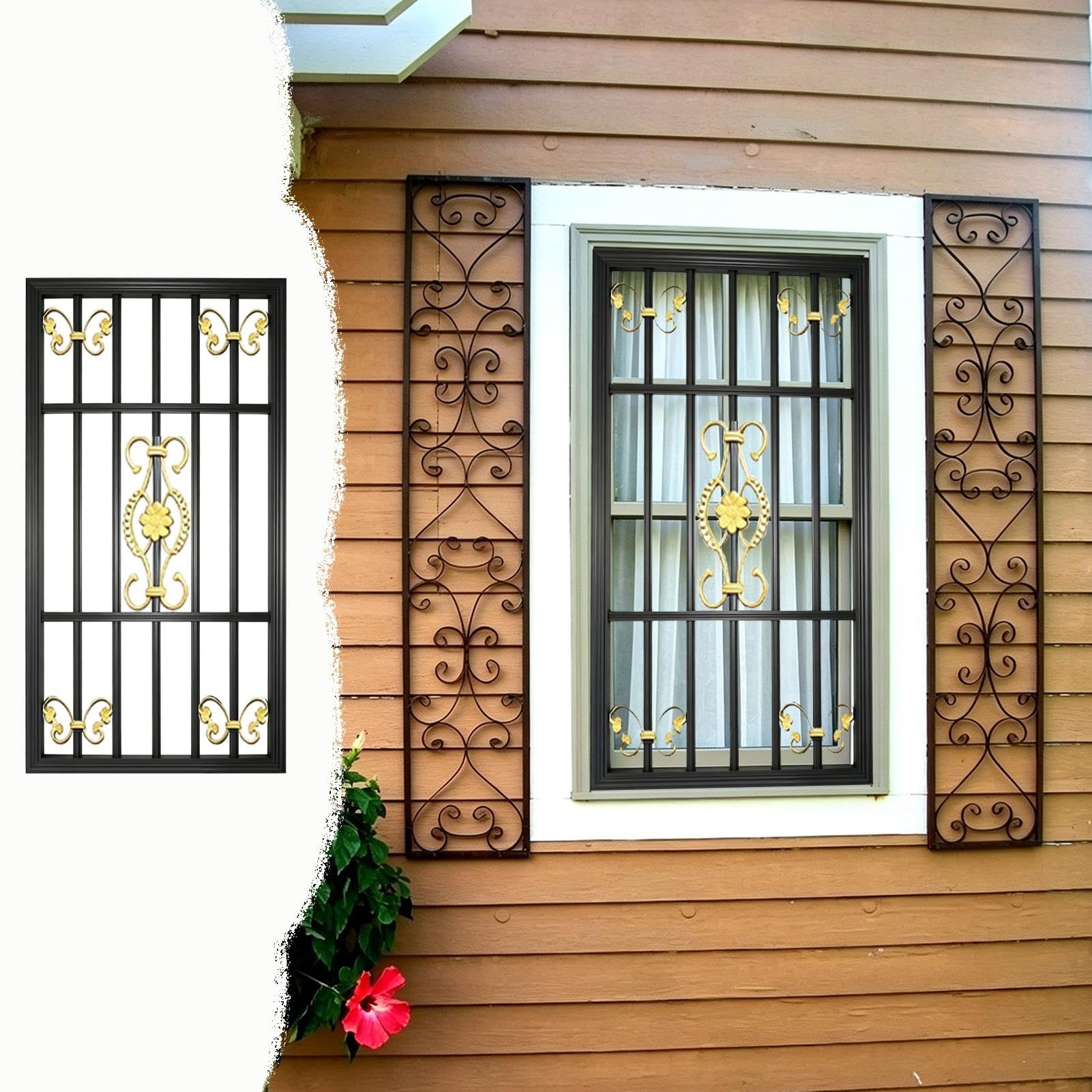 Reja Ventana Barra Seguridad Ventanas Diseño Floral