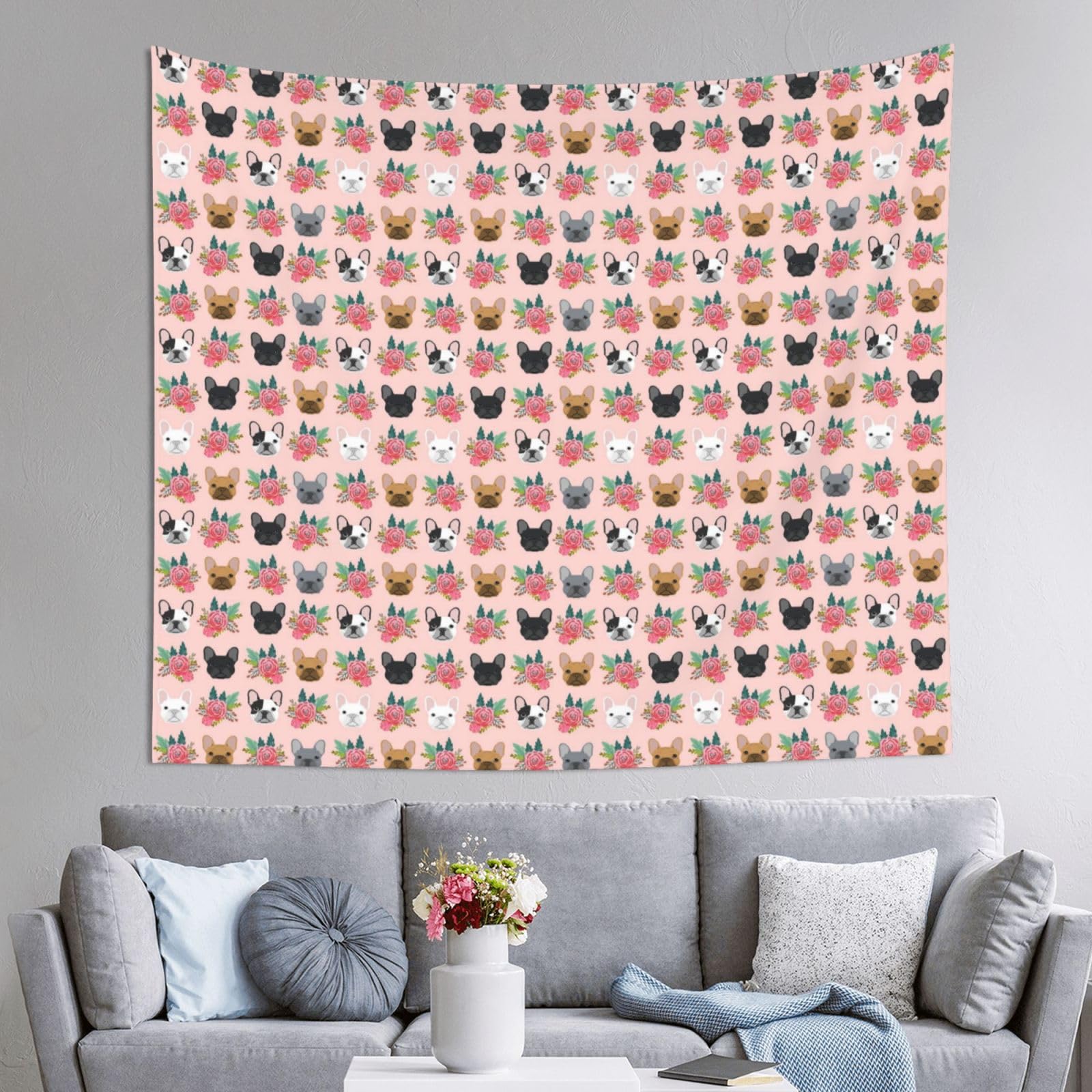 WKSGDSG Decoration Tapestry Wall Hanging For Bedroom, Dog, 152x130cm Dorm Decor, Lightweight Easy Hang Wall Art For Living Room, Aesthetic Tapestries For Outdoor, Ceiling, Doorway, Camping
