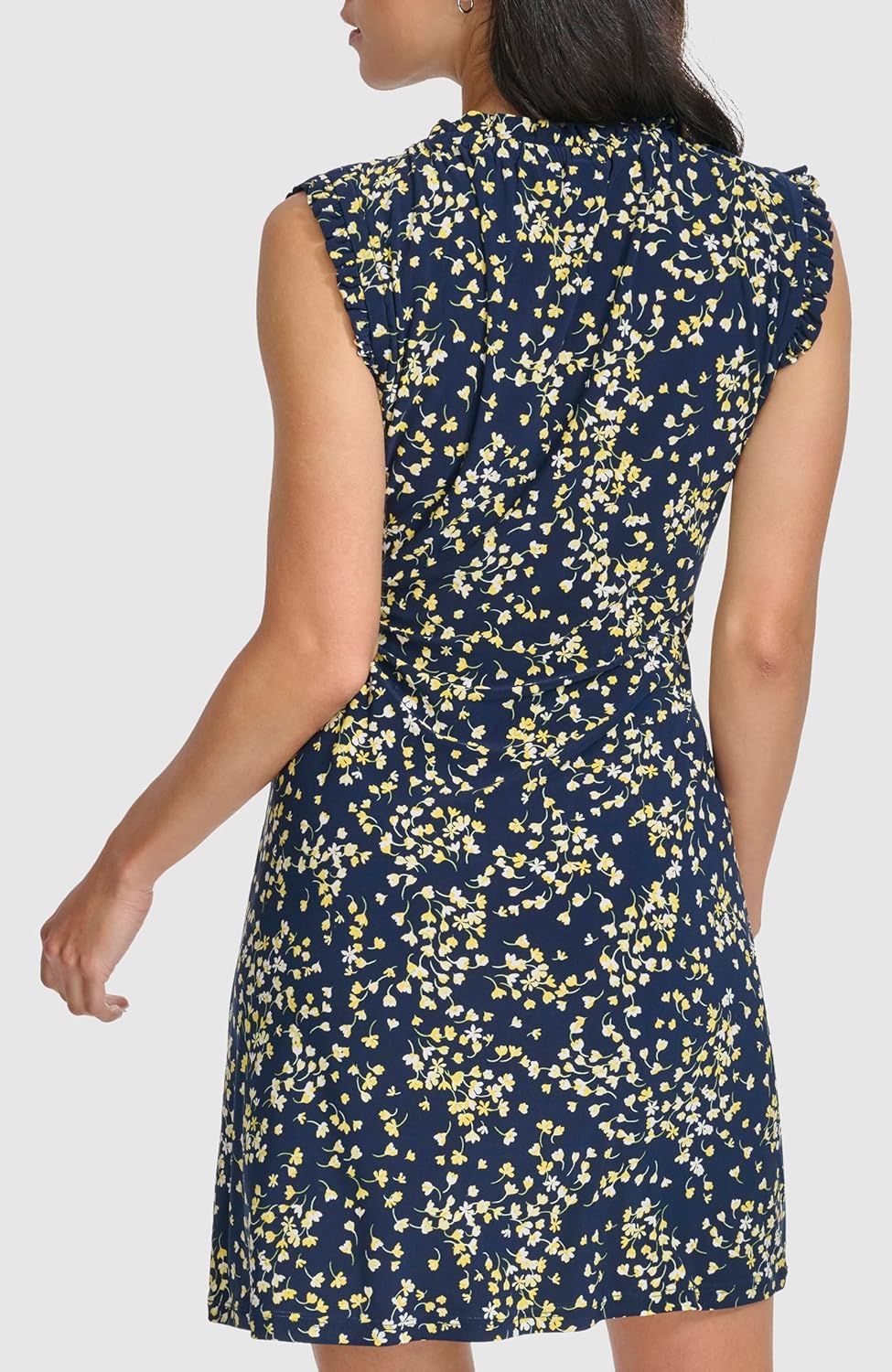 Tommy Hilfiger Womens Sleeveless Ruffle Neck Jersey Dress - Image 4