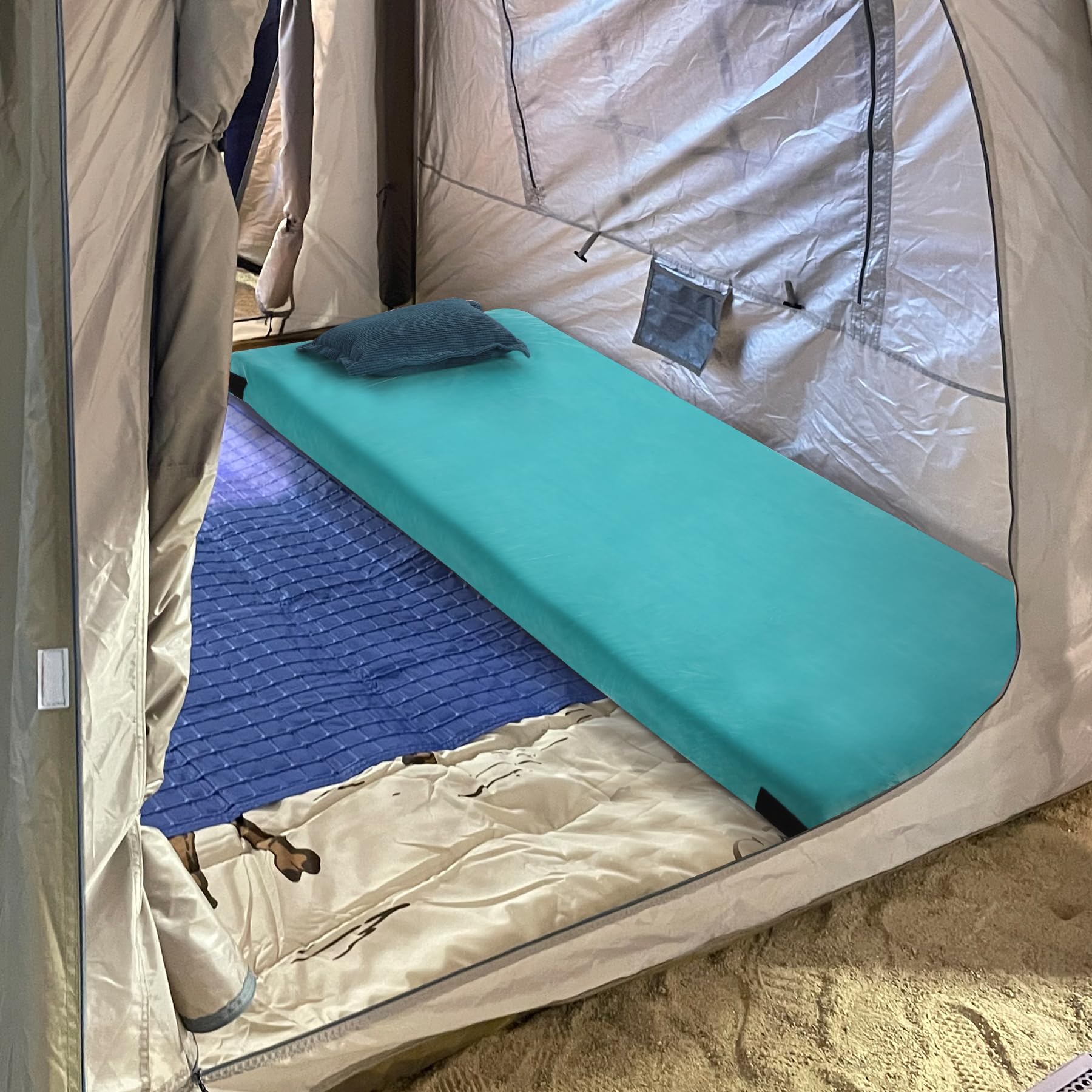 REDCAMP Foldable Memory Foam Camping Mattress, Portable Roll Up Mattress Single with Zipper, Futon Mat Sleeping Pad for Floor Car Tent Indoor Outdoor